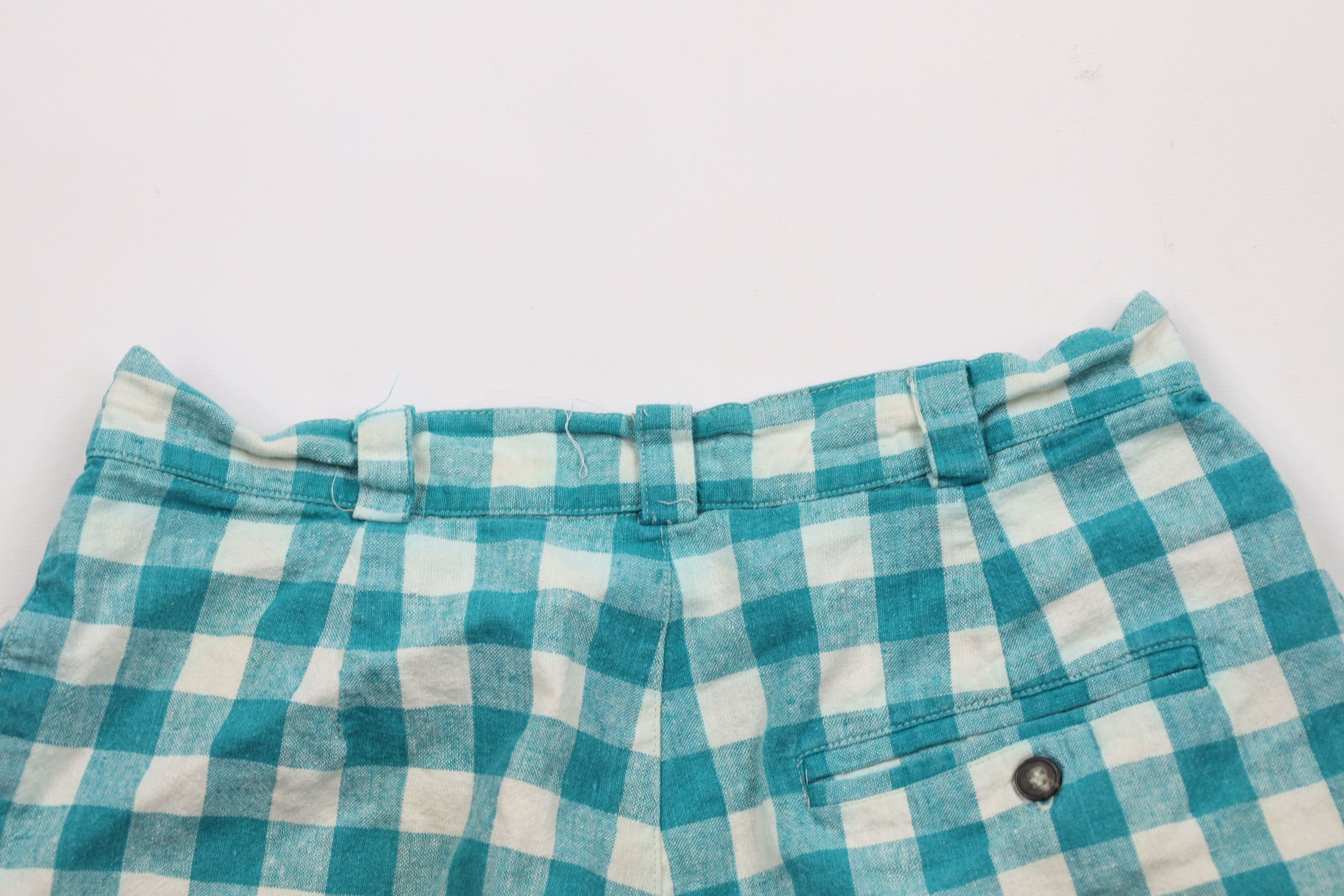 Vintage Vintage 90s Streetwear Pleated Cuffed Bermuda Shorts Plaid Size 32" / US 10 / IT 46 - 11 Thumbnail