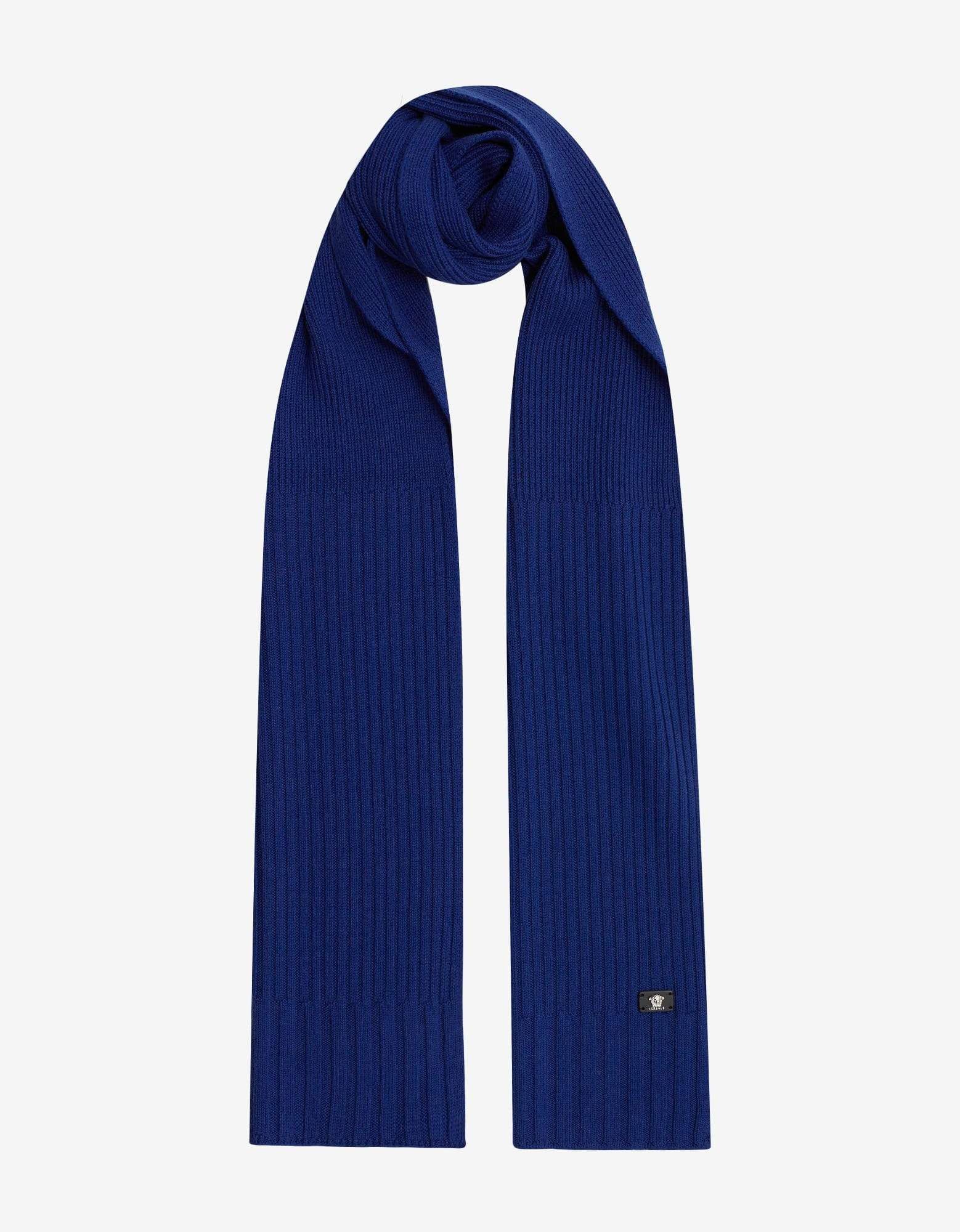 Versace Versace Blue Ribbed Wool Scarf Size ONE SIZE - 1 Preview
