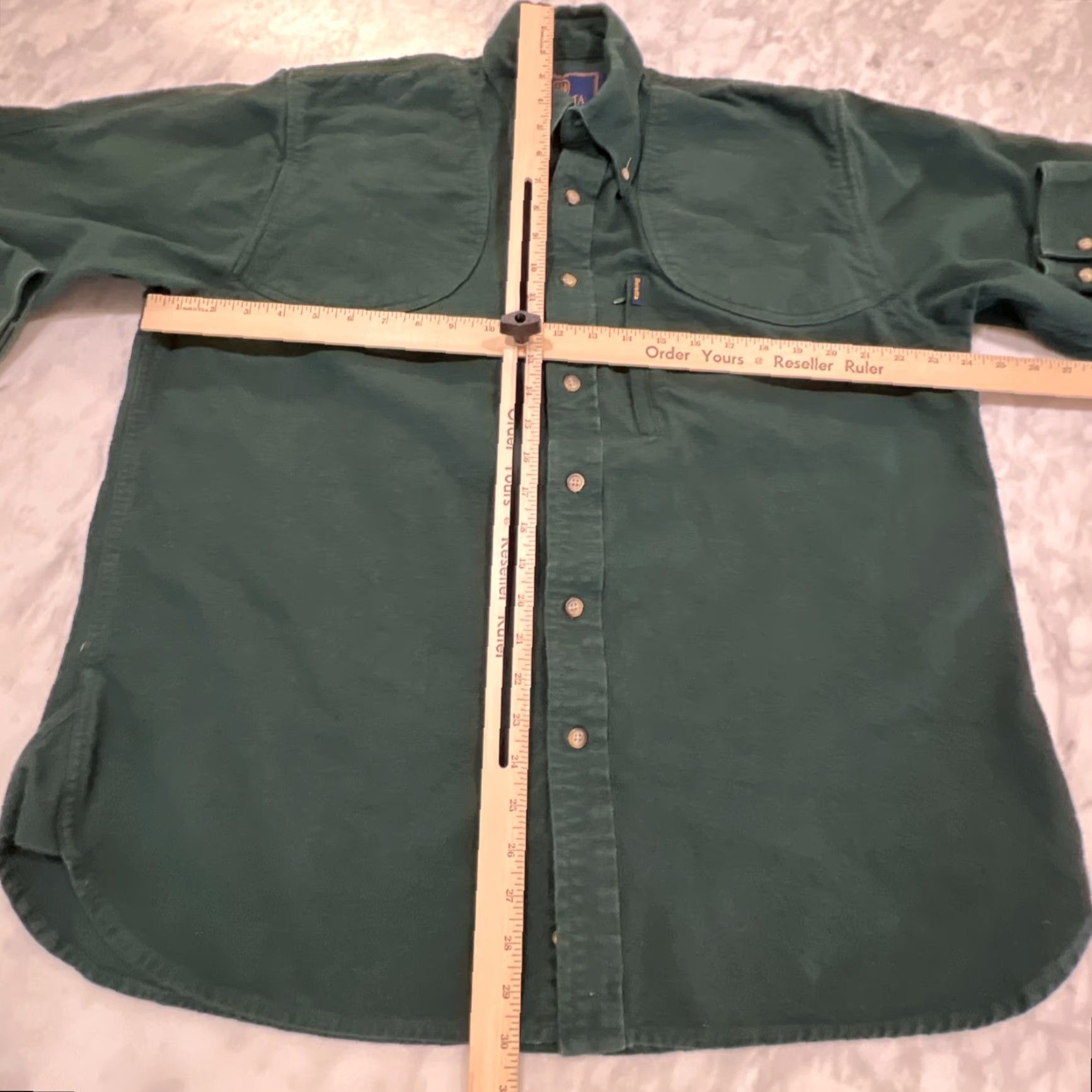 Vintage Beretta Men’s Large Flannel Hunting Shirt Long Sleeve Button-Up Forest Green Pockets Outdoor Fall Winter Size US L / EU 52-54 / 3 - 6 Thumbnail