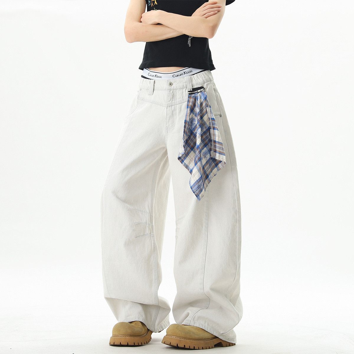 Japanese Brand American men's baggy wide-leg loose scimitar work jeans Size US 32 / EU 48 - 3 Thumbnail