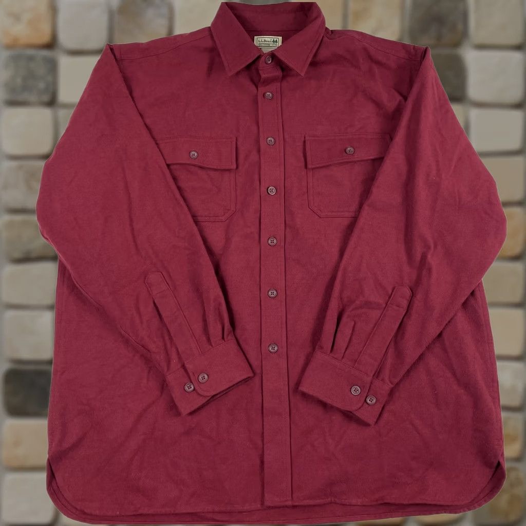 Vintage VINTAGE LL Bean Shirt Mens XL Red Chamois Button Up Hiking Camping Rodeo Cowboy Shirts Shirt LL Bean Chamois Cloth Pockets Outdoors Mens Size US XL / EU 56 / 4 - 1 Thumbnail