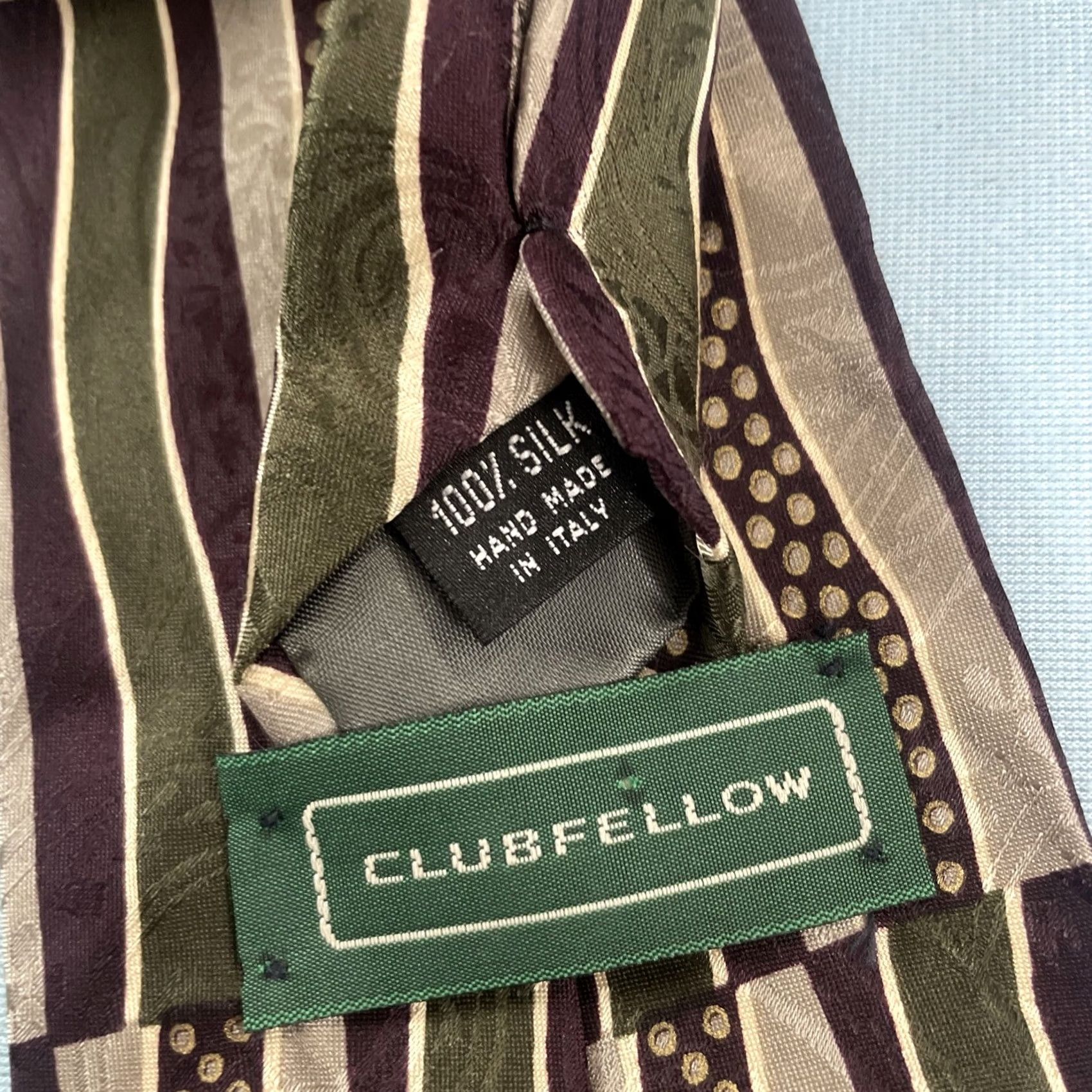 Vintage VINTAGE Clubfellow Italy Silk Necktie MCM Wavey Stripe Earth Psychedelic Geometric 4x60 Neck Tie Men Size ONE SIZE - 6 Thumbnail