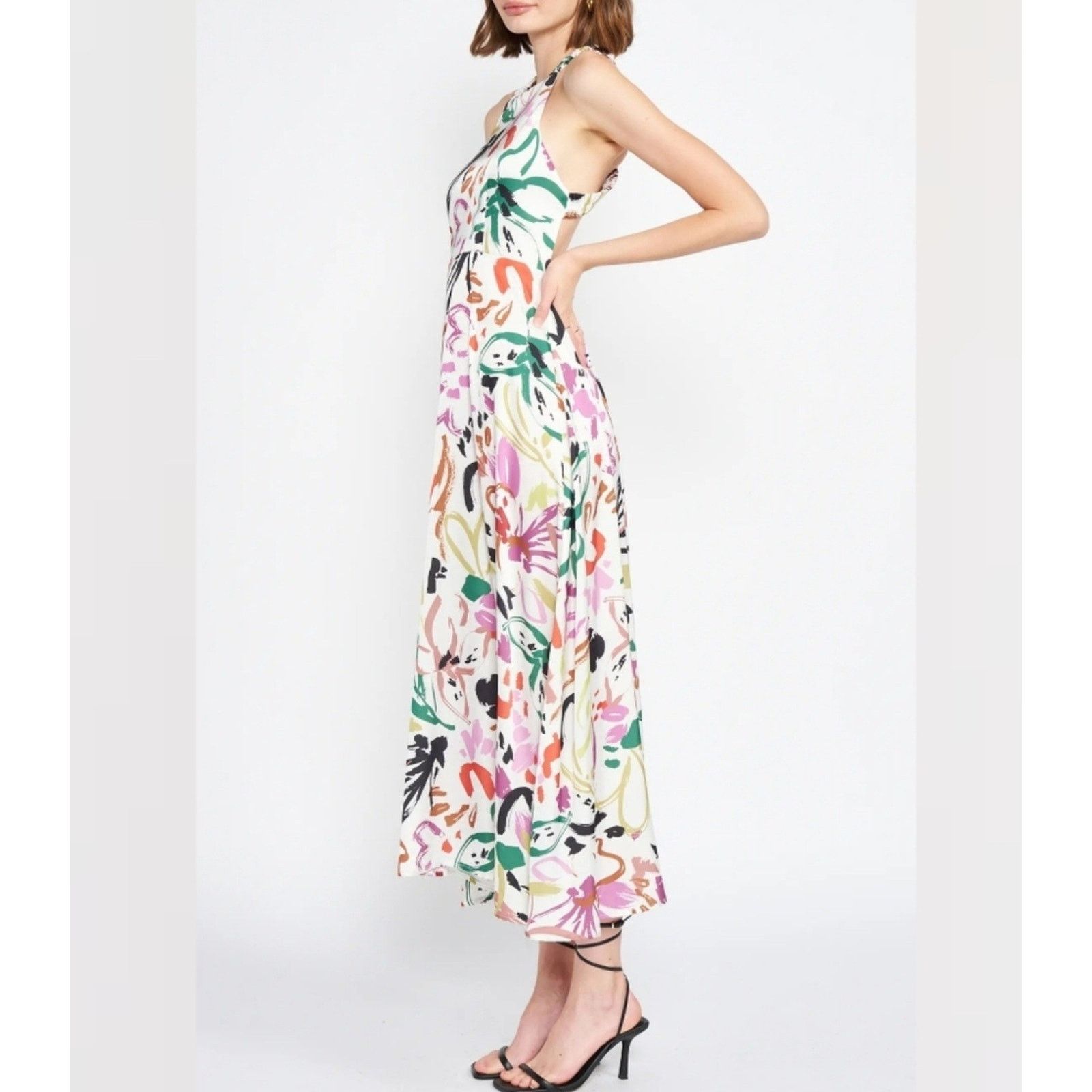 Other En Saison Brushstroke Print Abstract Hazel Hatler Maxi Dress Size M / US 6-8 / IT 42-44 - 3 Thumbnail