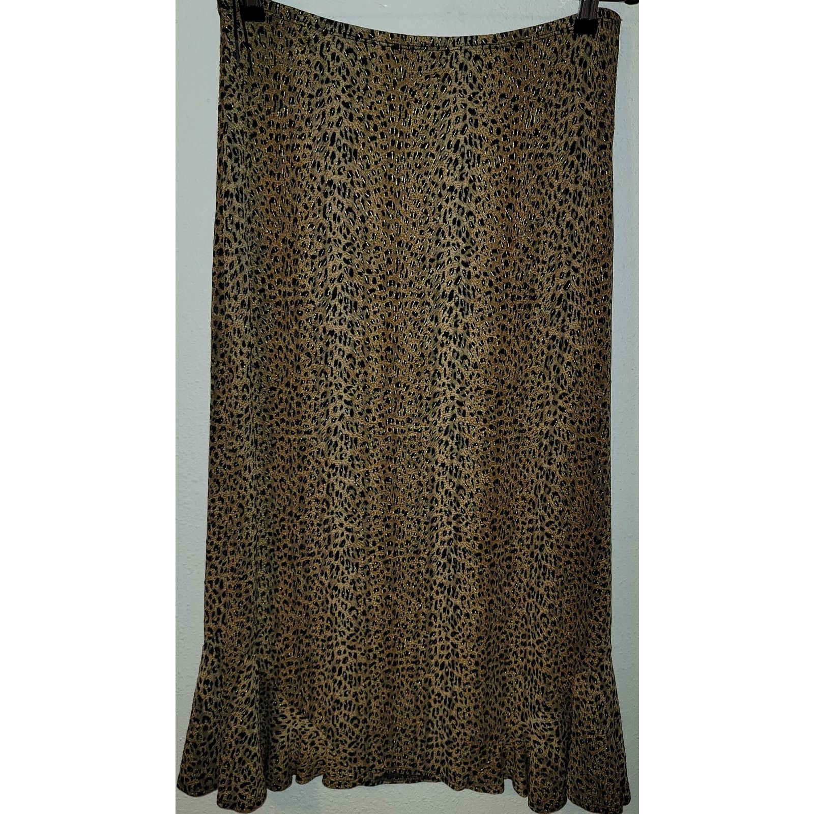 Other French Laundry Brown Gold Metallic Animal Print Skirt Small Size 30" / US 8 / IT 44 - 2 Thumbnail