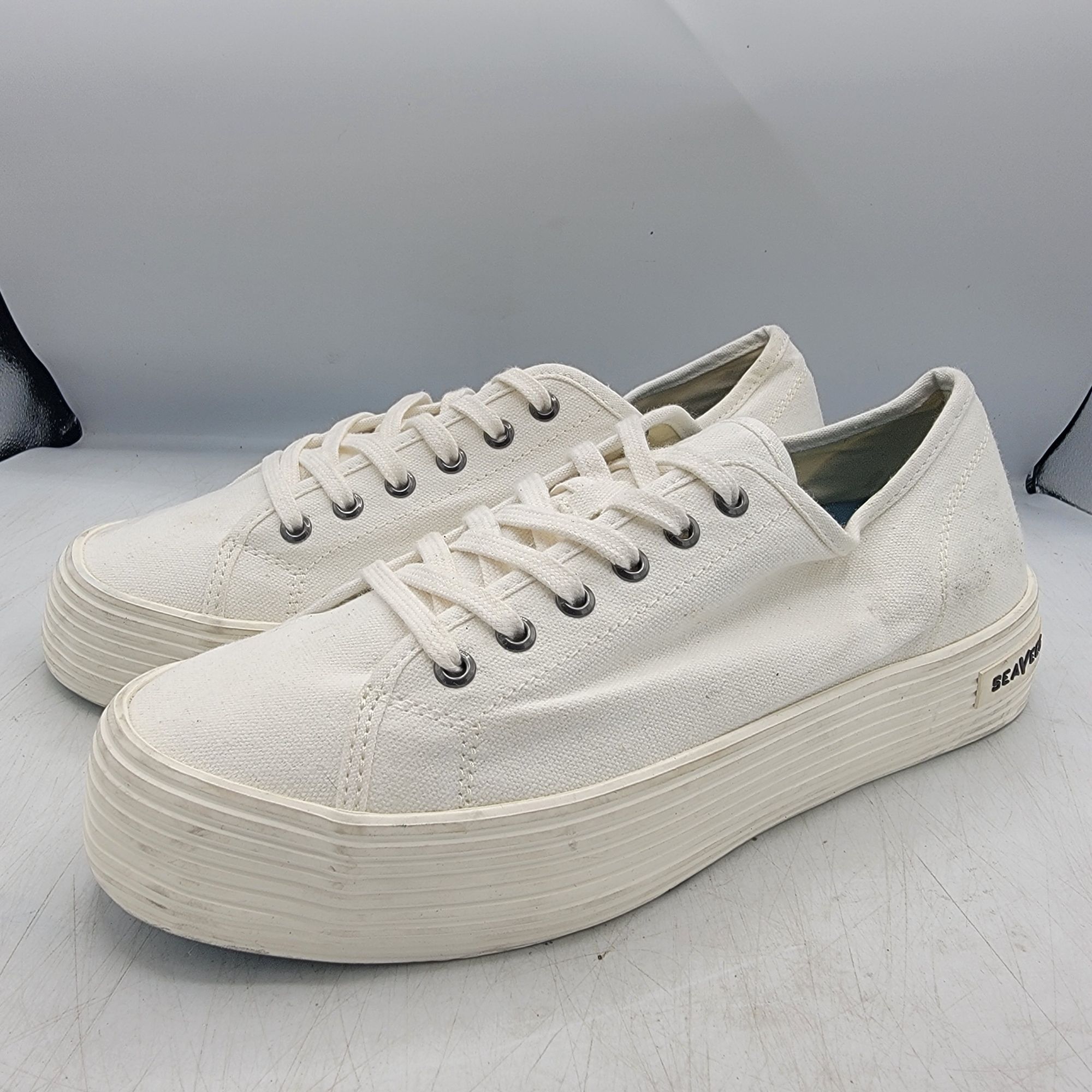 SeaVees Seavees Monterey Sneaker Platform Womens 9 White Bleach Cott Size US 9 / IT 39 - 4 Thumbnail
