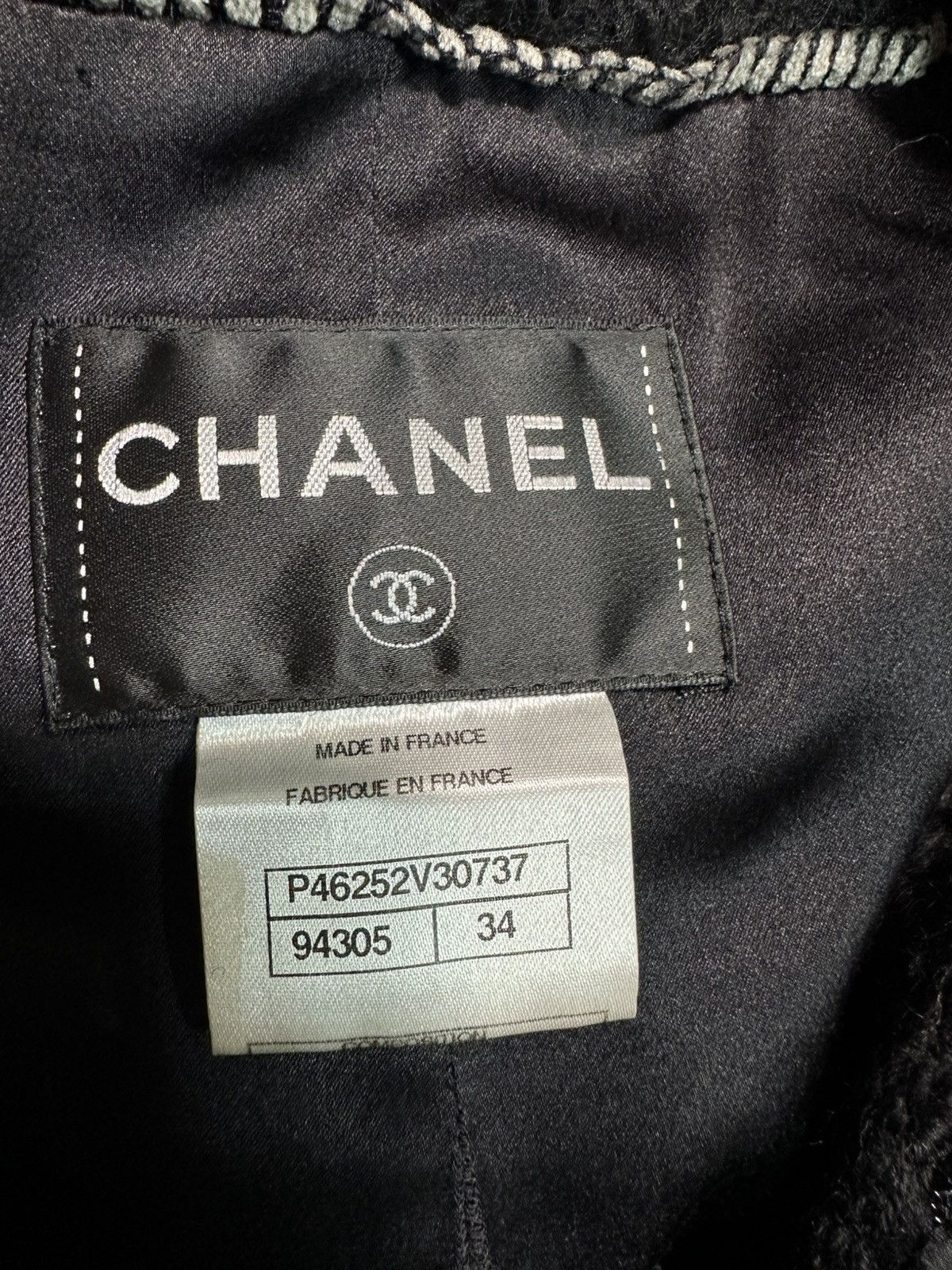 Chanel Chanel black long coat tweed jacket Size XXS / US 00 / IT 34 - 10 Thumbnail