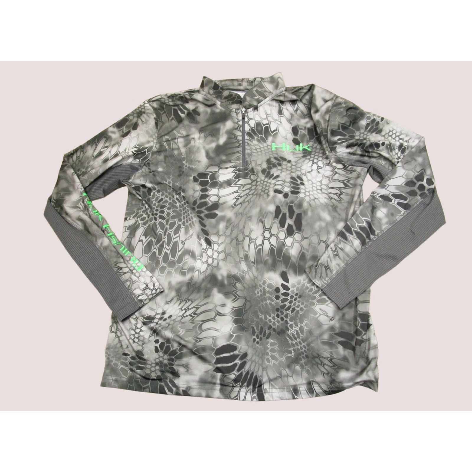 Vintage Huk Pullover Men Medium Gray Camo Performance Quarter Zip Long Sleeve Fishing Size US M / EU 48-50 / 2 - 1 Thumbnail