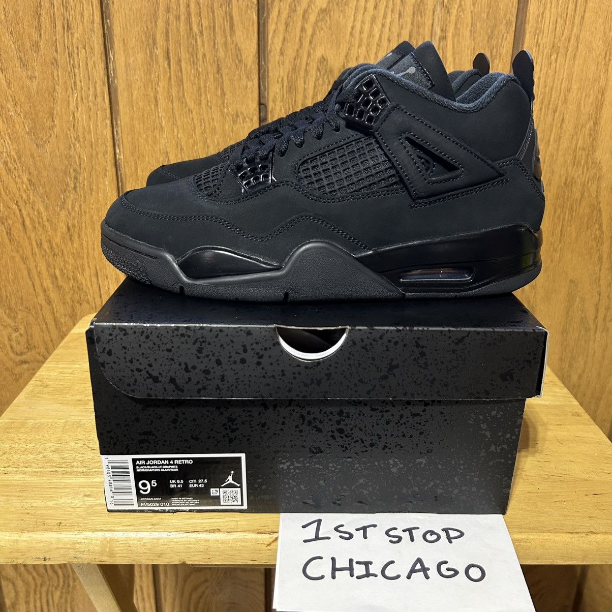 Jordan Brand Nike Air Jordan 4 Retro 2025 Black Cat FV5029-010 9.5 NEW Size US 9.5 / EU 42-43 - 3 Thumbnail