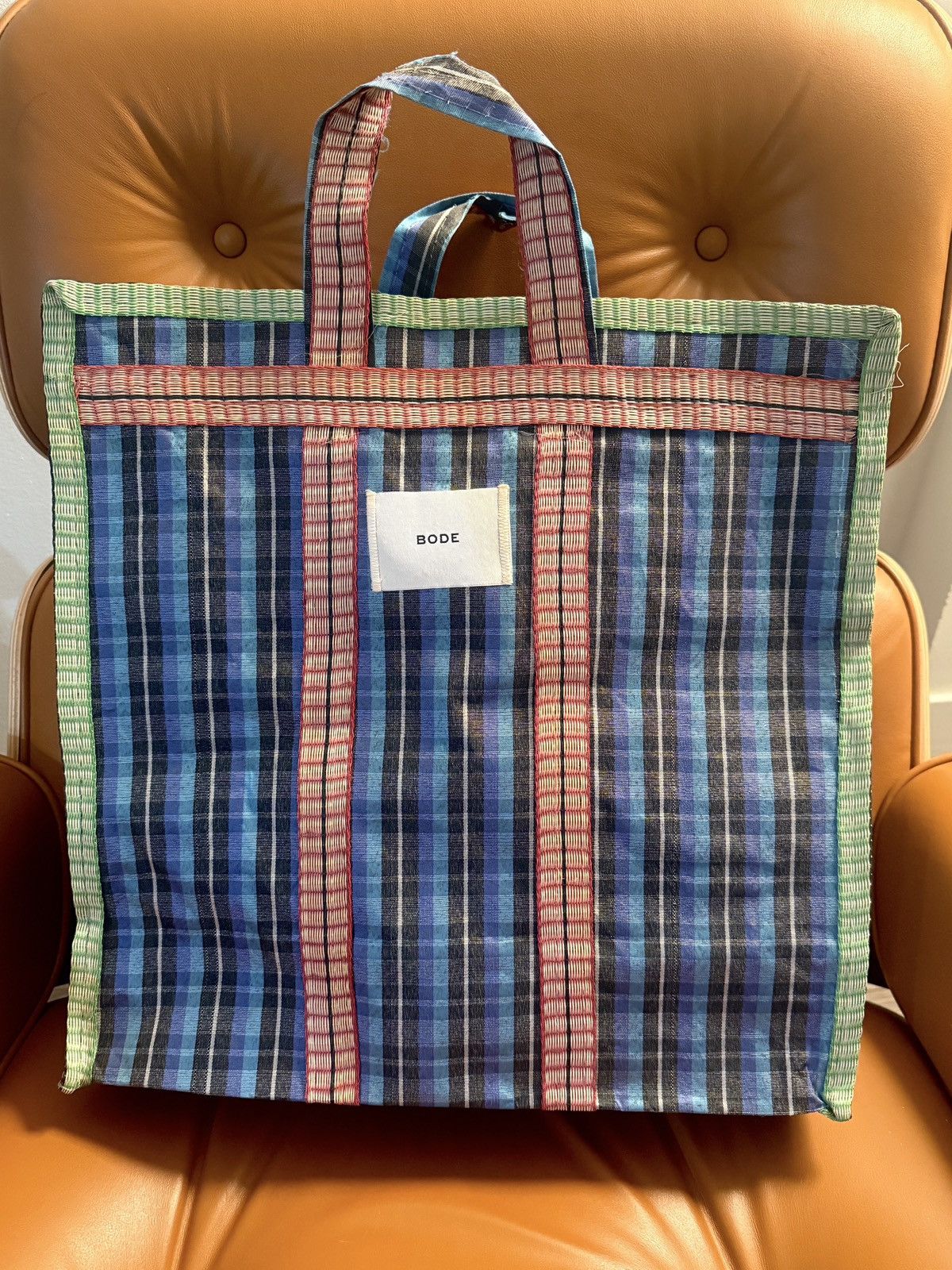 Bode Bode Checkered Big Picnic Zipper Bag [OS] Size ONE SIZE - 1 Thumbnail