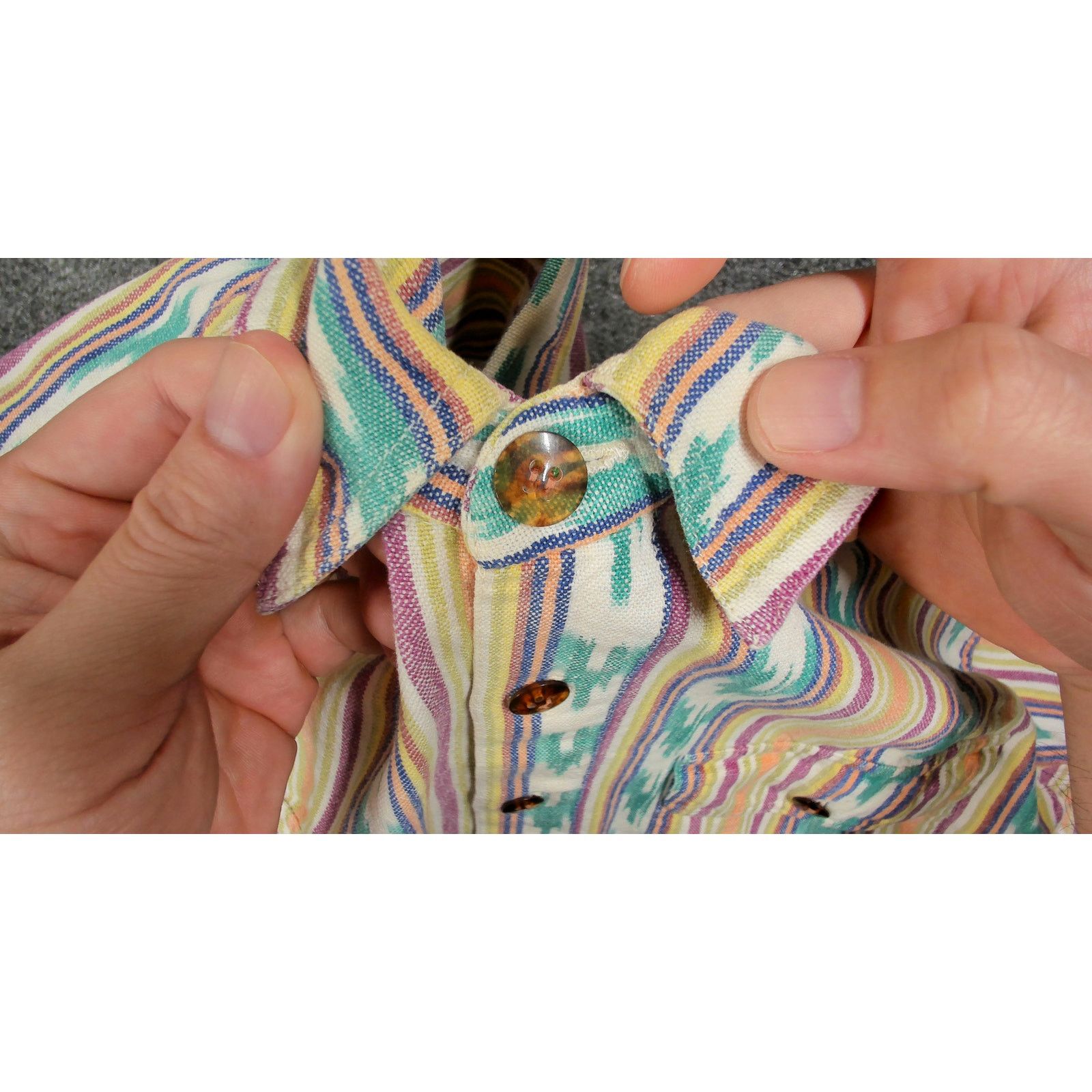 Vintage VTG Y2K Pastel Ikat Boxy Drop-Shoulder Festival Button Up Size XL / US 12-14 / IT 48-50 - 10 Thumbnail