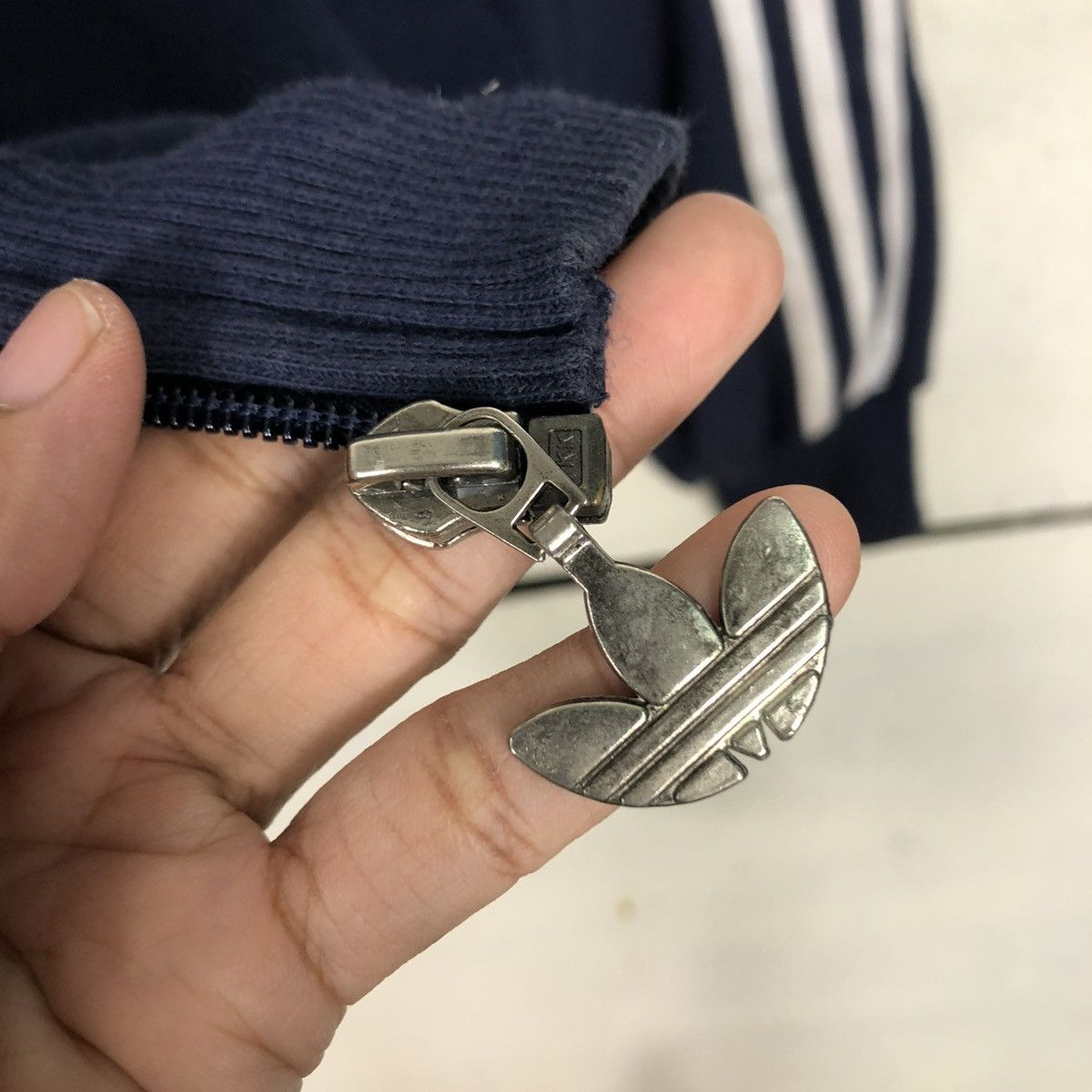 Adidas 🔥VINTAGE ZIPPER HOODIE JACKET ADIDAS BIG LOGO BACK HIT Size US L / EU 52-54 / 3 - 18 Thumbnail
