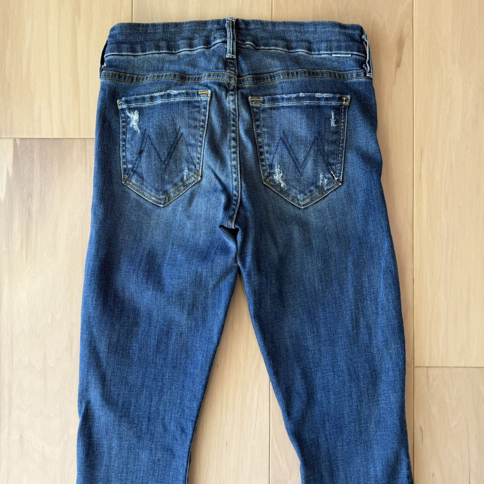 MOTHER Mother The Looker Jeans Women's 26 Blue Low Rise Glam Size 26" / US 2 / IT 38 - 7 Thumbnail