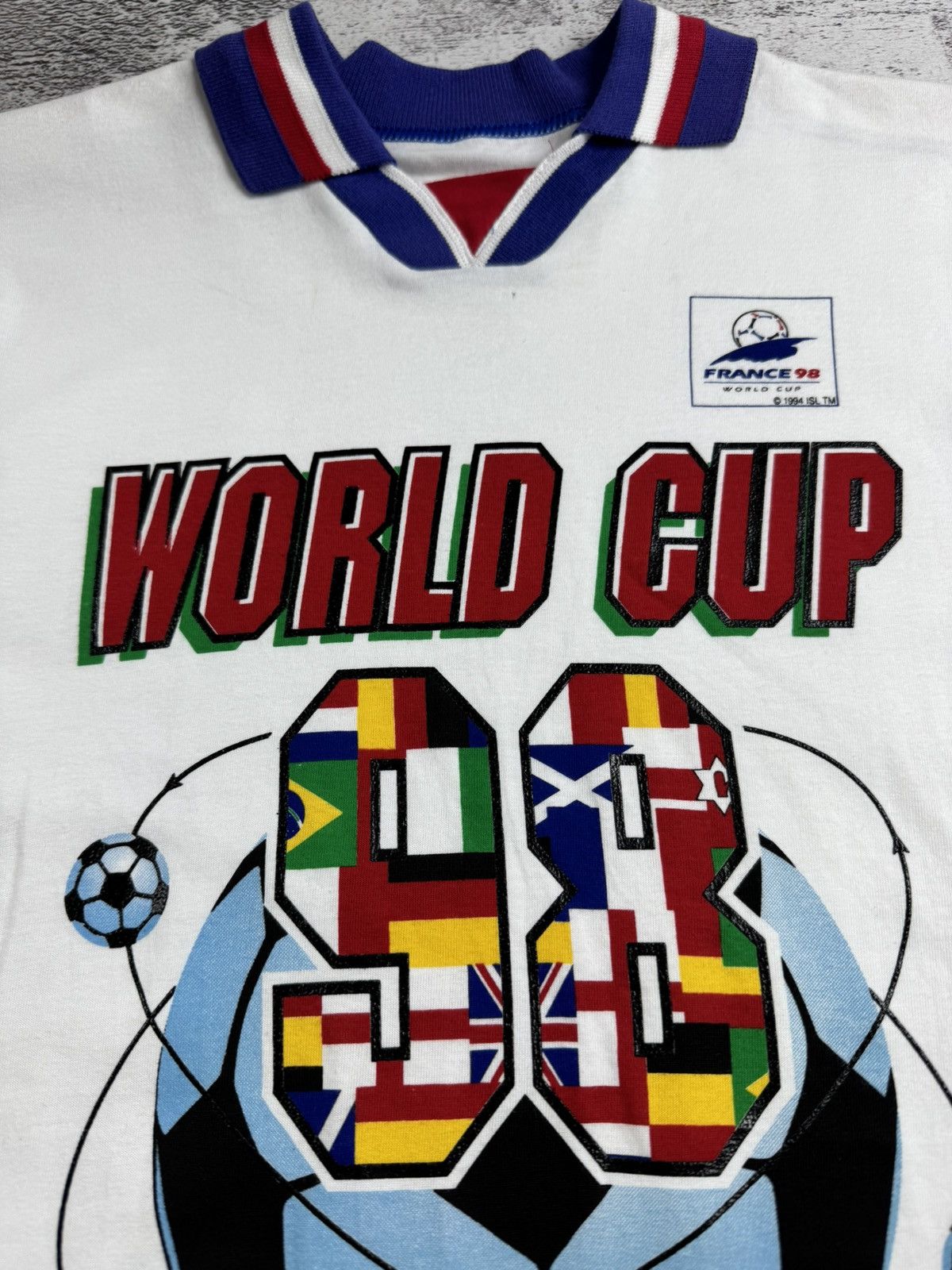 Vintage FRANCE 1998 1994 World Cup National Soccer Football 90s Jersey White T Shirt Tee Size US S / EU 44-46 / 1 - 7 Thumbnail