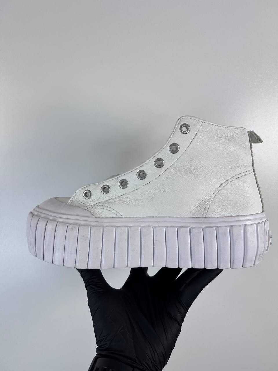 Diesel Diesel S-Athene Mid X White Leather Platform Womens Size 38 Size US 7 / IT 37 - 4 Thumbnail