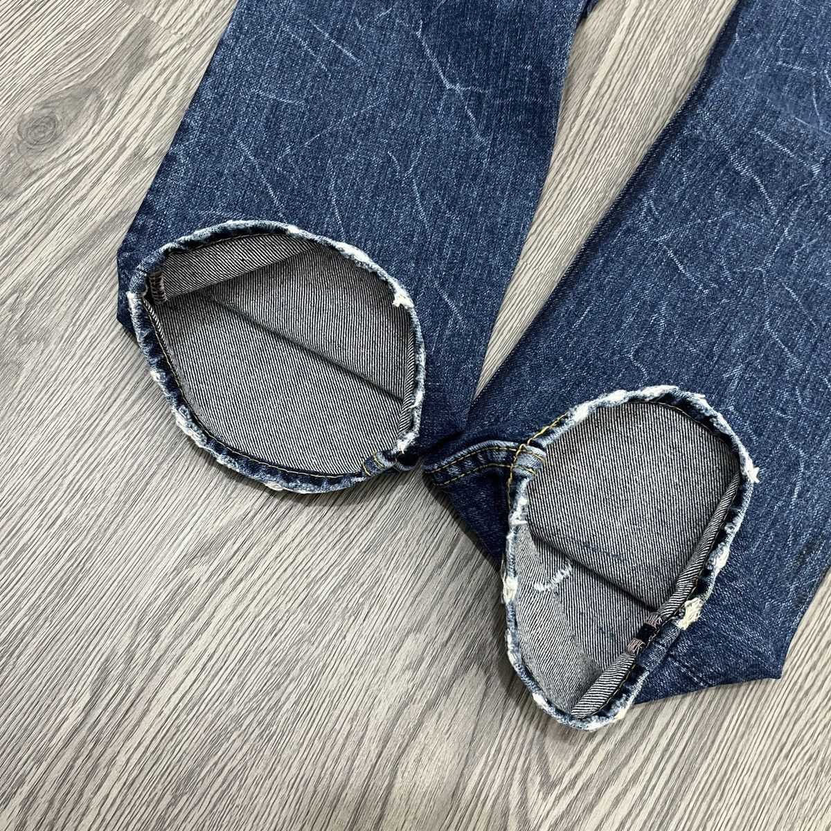 Japanese Brand Antgauge - Double Waist Distressed Patchwork Denim Ifaix Lgb Size US 27 - 17 Thumbnail