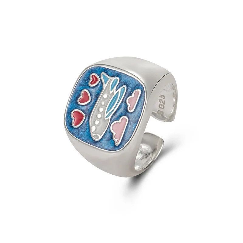 Jewelry × Vintage Trendy Airplane Design Ring Size ONE SIZE - 2 Thumbnail