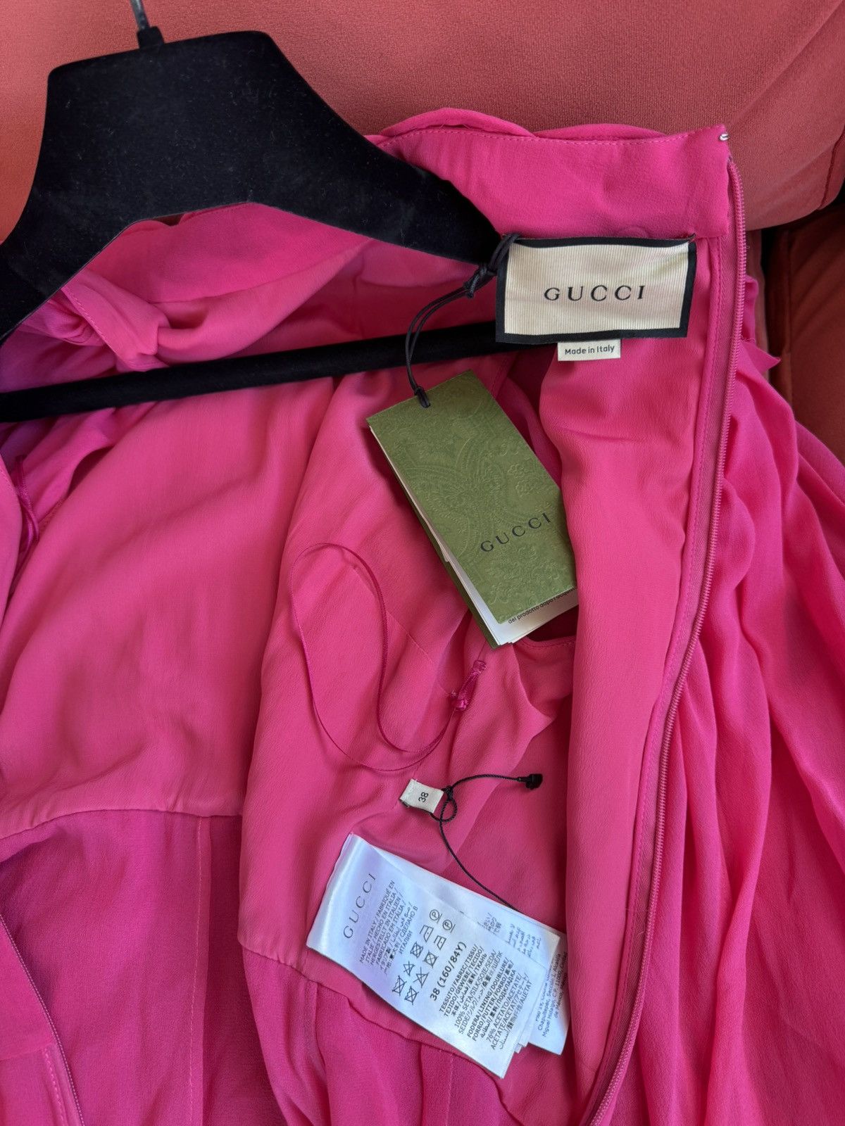 Gucci Gucci New £6500 silk layered pink maxi dress, size XS, 38 IT Size XS / US 0-2 / IT 36-38 - 6 Thumbnail