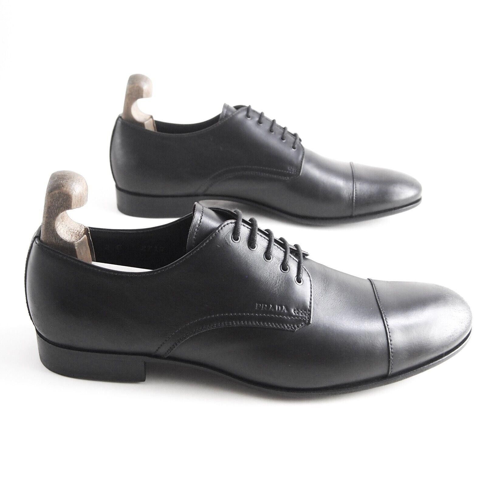 Prada Prada Cap Toe Oxfords 2E2719 Black Leather Mens US 9 EU 42 Size US 9 / EU 42 - 5 Thumbnail