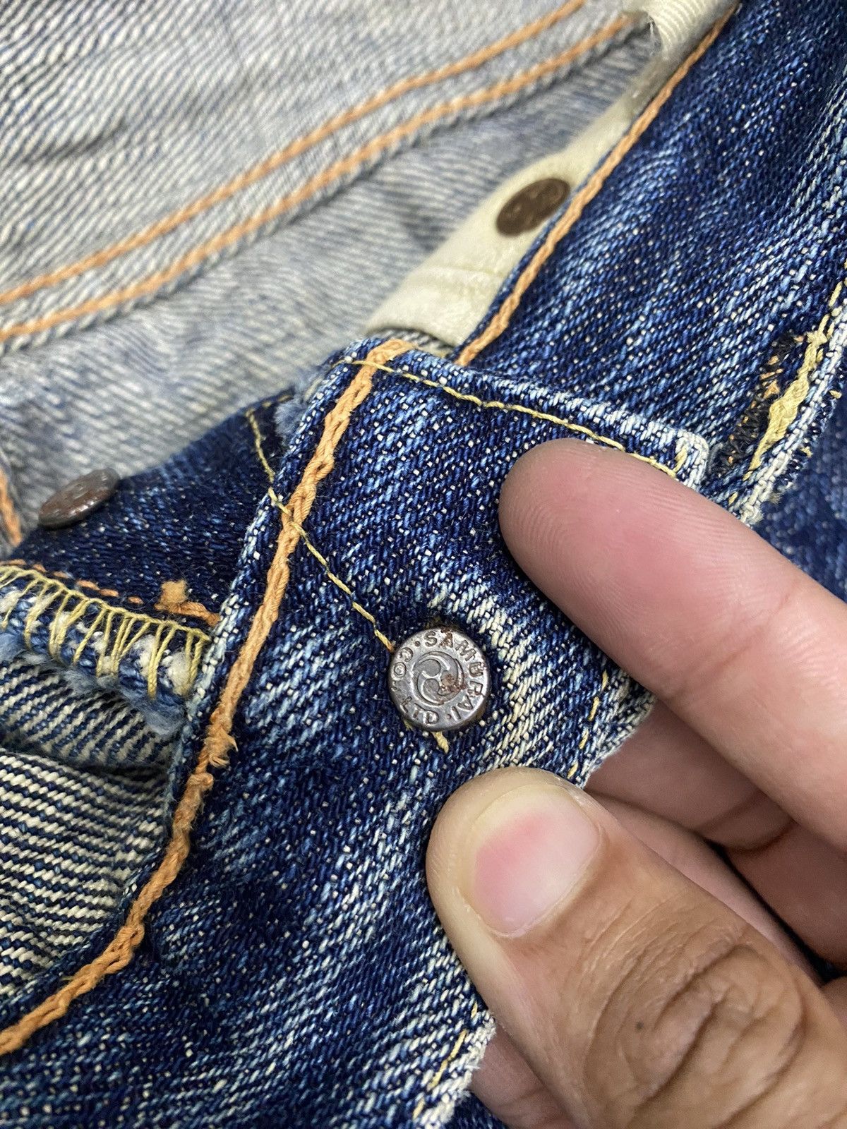 Samurai Jeans VINTAGE SAMURAI JEANS SELVEDGE DISTRESSED DENIM Size US 28 / EU 44 - 17 Thumbnail