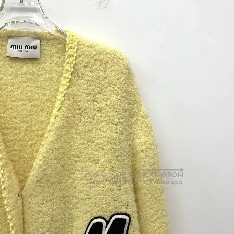 Miu Miu Miu Miu Yellow Wool Women's Cardigan . Size XS / US 0-2 / IT 36-38 - 3 Thumbnail