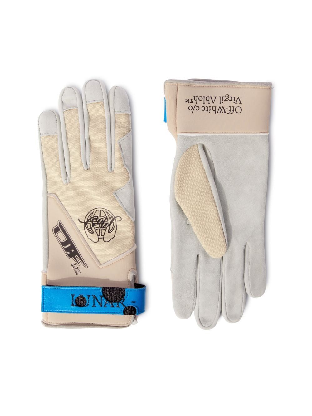 image of Off White Offwhite Gloves Wool Cashmere Arrows Caravaggio Virgil Logo in Beige, Men's