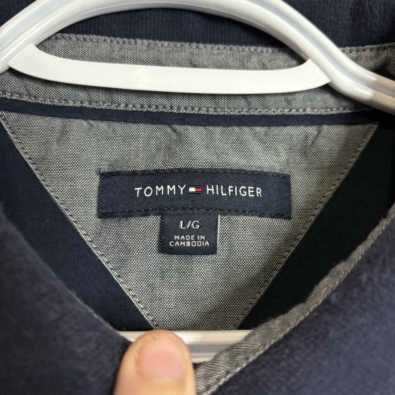 Tommy Hilfiger Vintage Style Tommy Hilfiger Navy Polo Shirt Size L Size US L / EU 52-54 / 3 - 4 Thumbnail