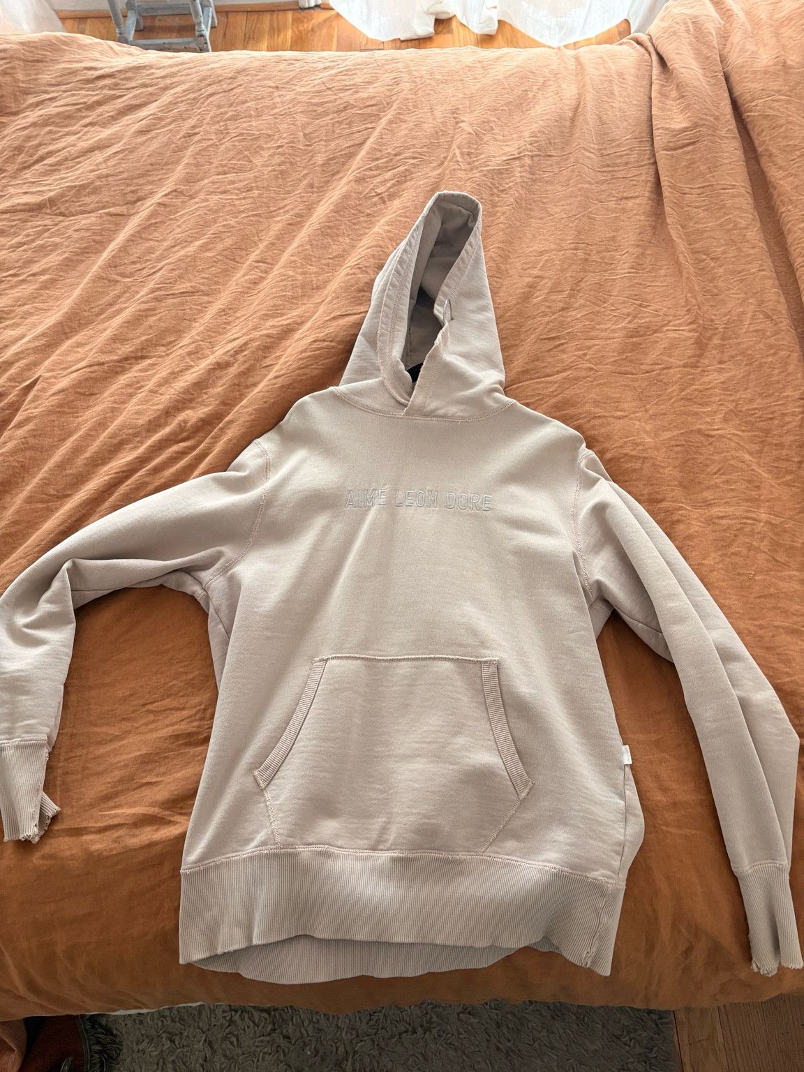 Aime Leon Dore Aimé Leon Dore Embroidered Logo Hoodie – Neutral Sand Size US M / EU 48-50 / 2 - 2 Thumbnail