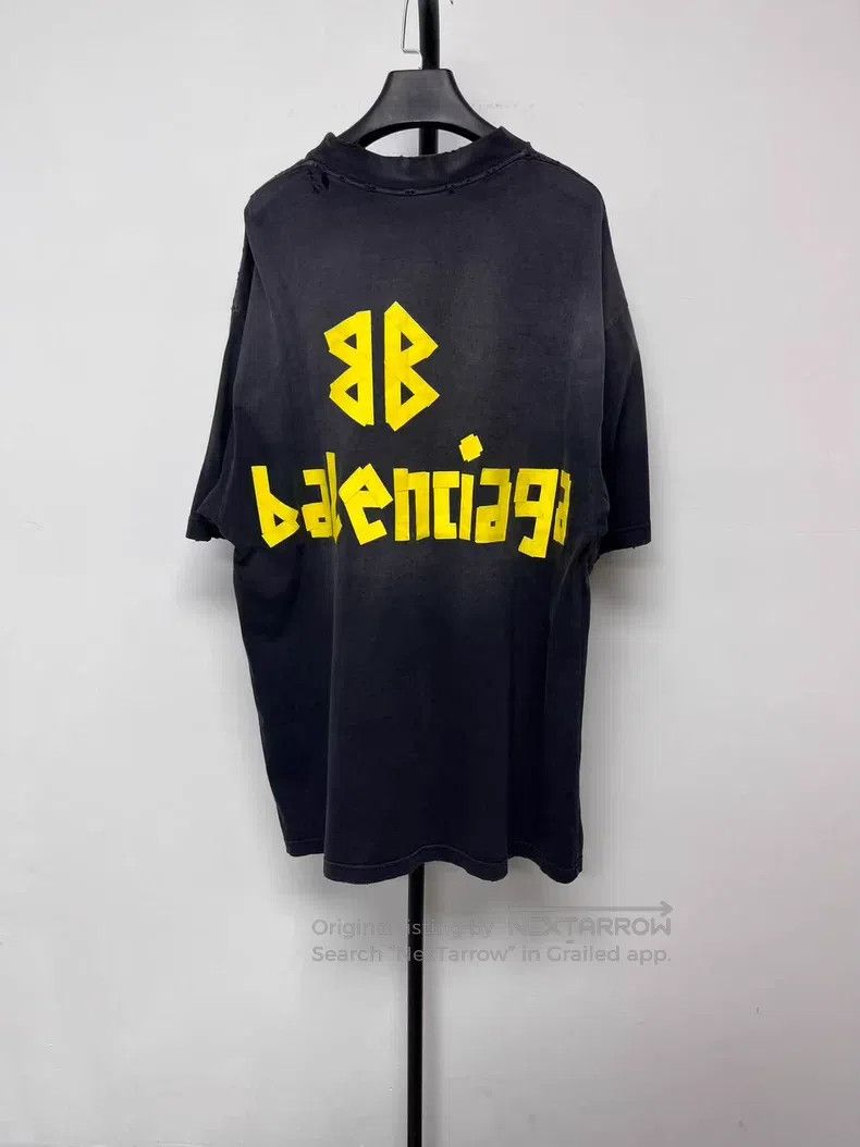 Balenciaga Balenciaga Tape Letter Logo Printed Jersey Knit Round Neck Size US L / EU 52-54 / 3 - 2 Thumbnail