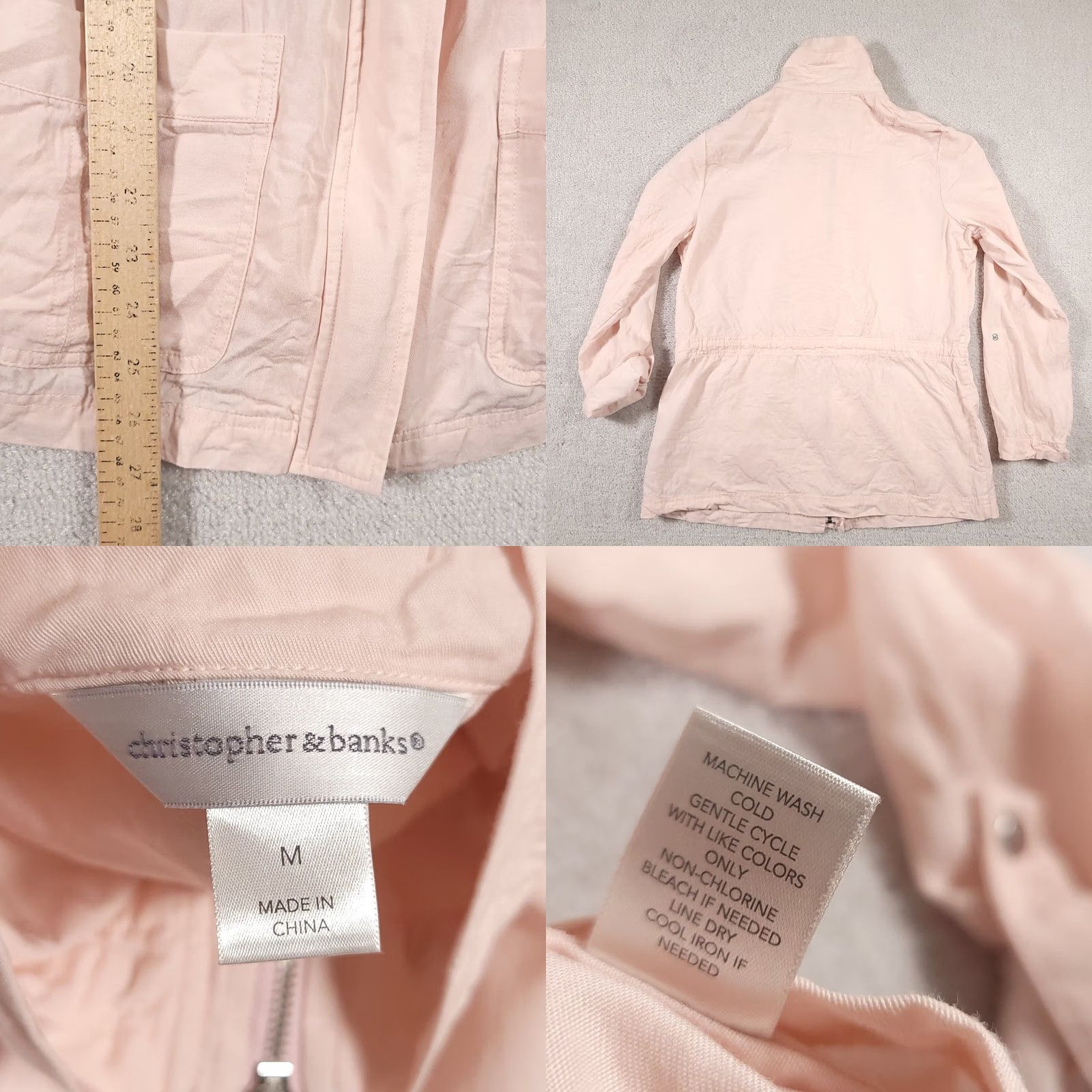 Vintage Christopher & Banks Jacket Women's Medium Full Zip Pockets Pink Tencel Jacket Size M / US 6-8 / IT 42-44 - 9 Thumbnail