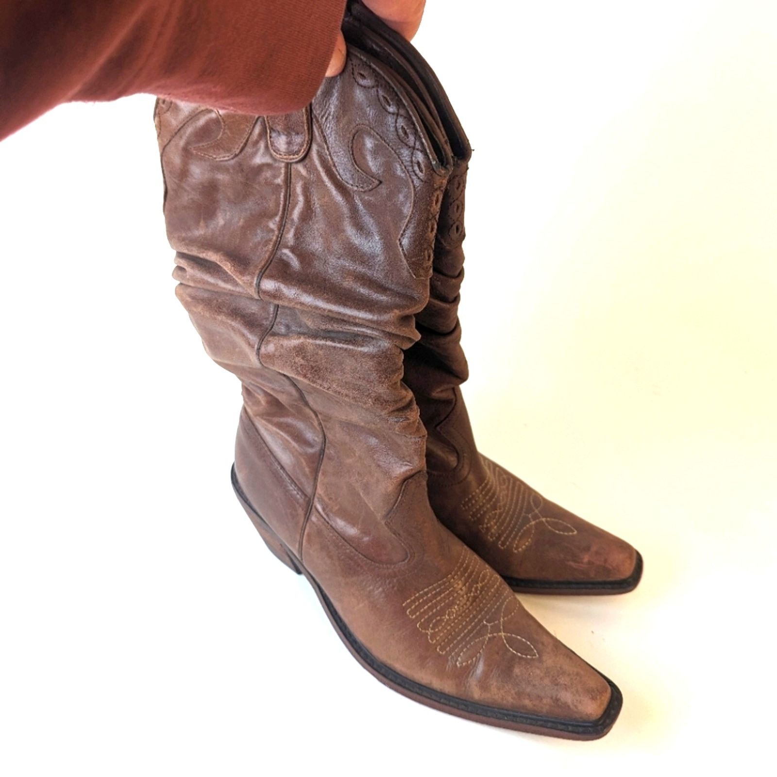 Steve Madden Steve Madden “Saddle” Slouchy Cowboy Boots Size US 7.5 / IT 37.5 - 1 Thumbnail
