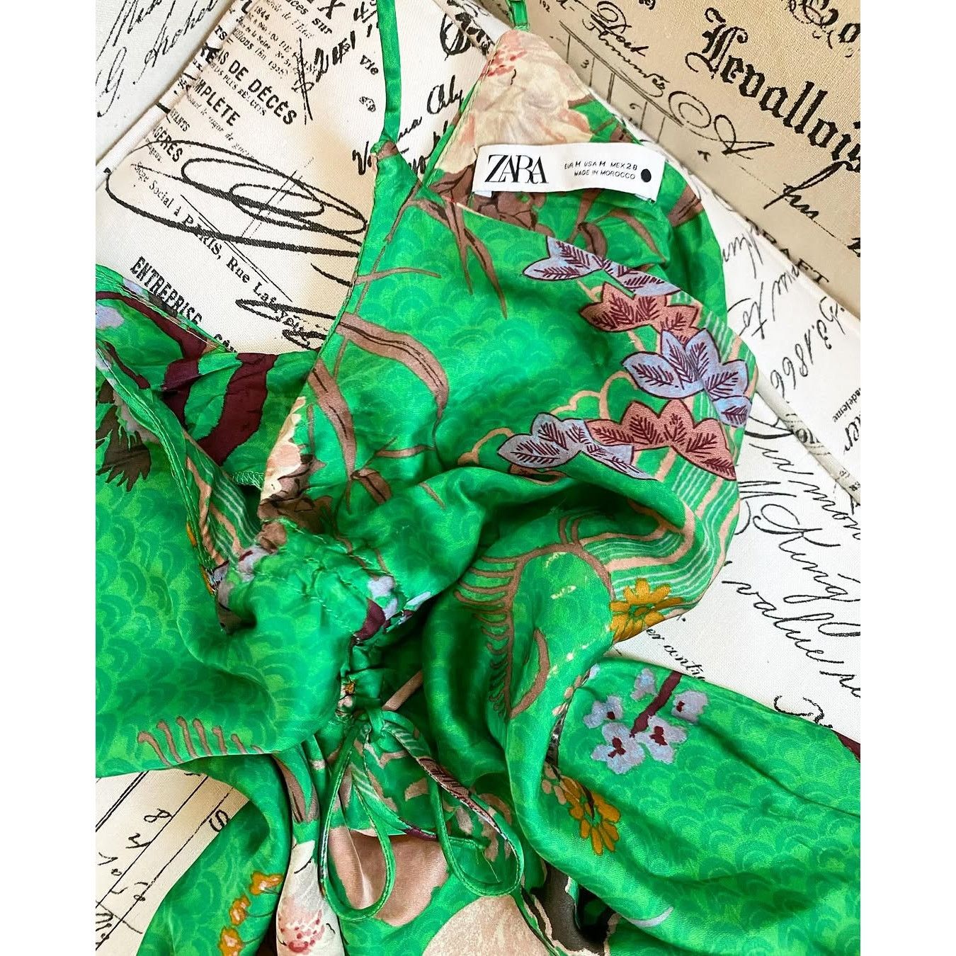 Zara ZARA Green Floral Slip Mini Dress NWT Blogger Favorite Size M / US 6-8 / IT 42-44 - 22 Thumbnail
