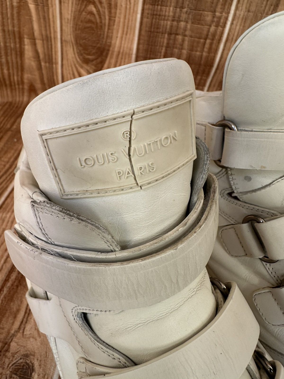 Louis Vuitton Louis Vuitton White Leather 4 Straps Boxing Sneaks Size US 11 / EU 44 - 9 Thumbnail