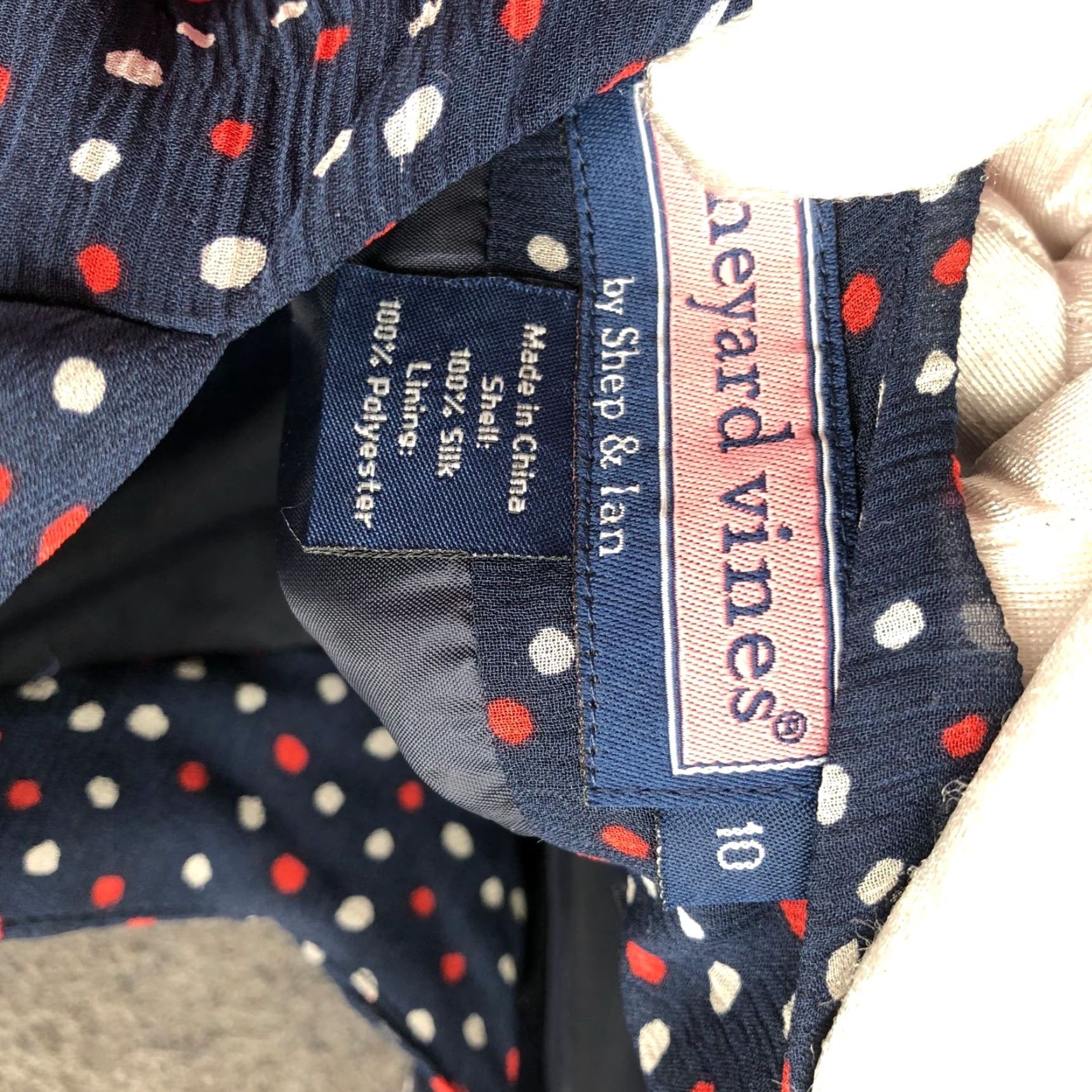 Vineyard Vines Vineyard Vines 100% Silk Cami Dress Womens 10 Navy Blue Polka Dot Size L / US 10 / IT 46 - 8 Thumbnail
