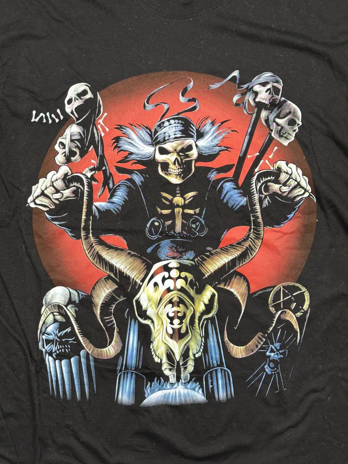 Vintage Occult Skeleton Ritual Graphic Tshirt Black Heavy Metal Rock Size US XXL / EU 58 / 5 - 2 Thumbnail