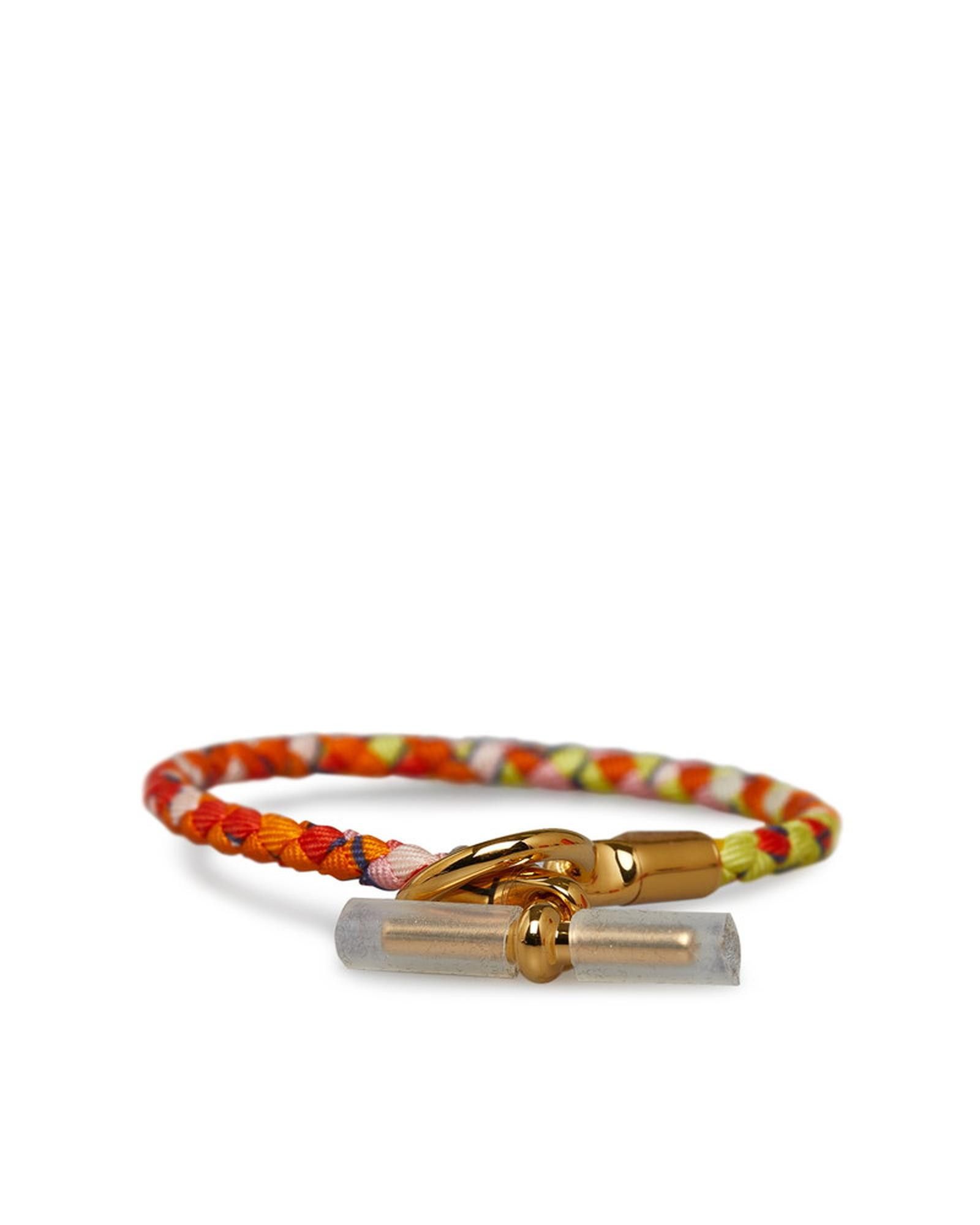 image of Hermes Braided Silk Glenan Bracelet in Orange, Women's