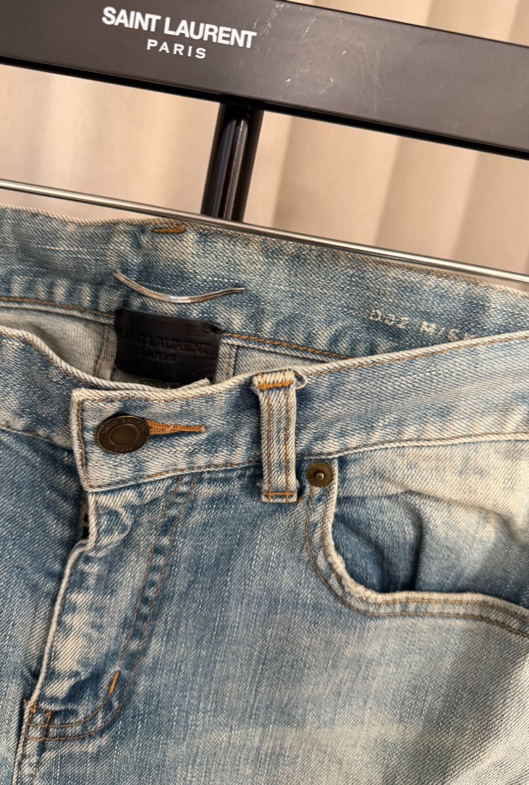 Saint Laurent Paris Saint Laurent SLP 16FW D02 Heavy Destroyed Blue Jeans Size US 29 - 3 Thumbnail