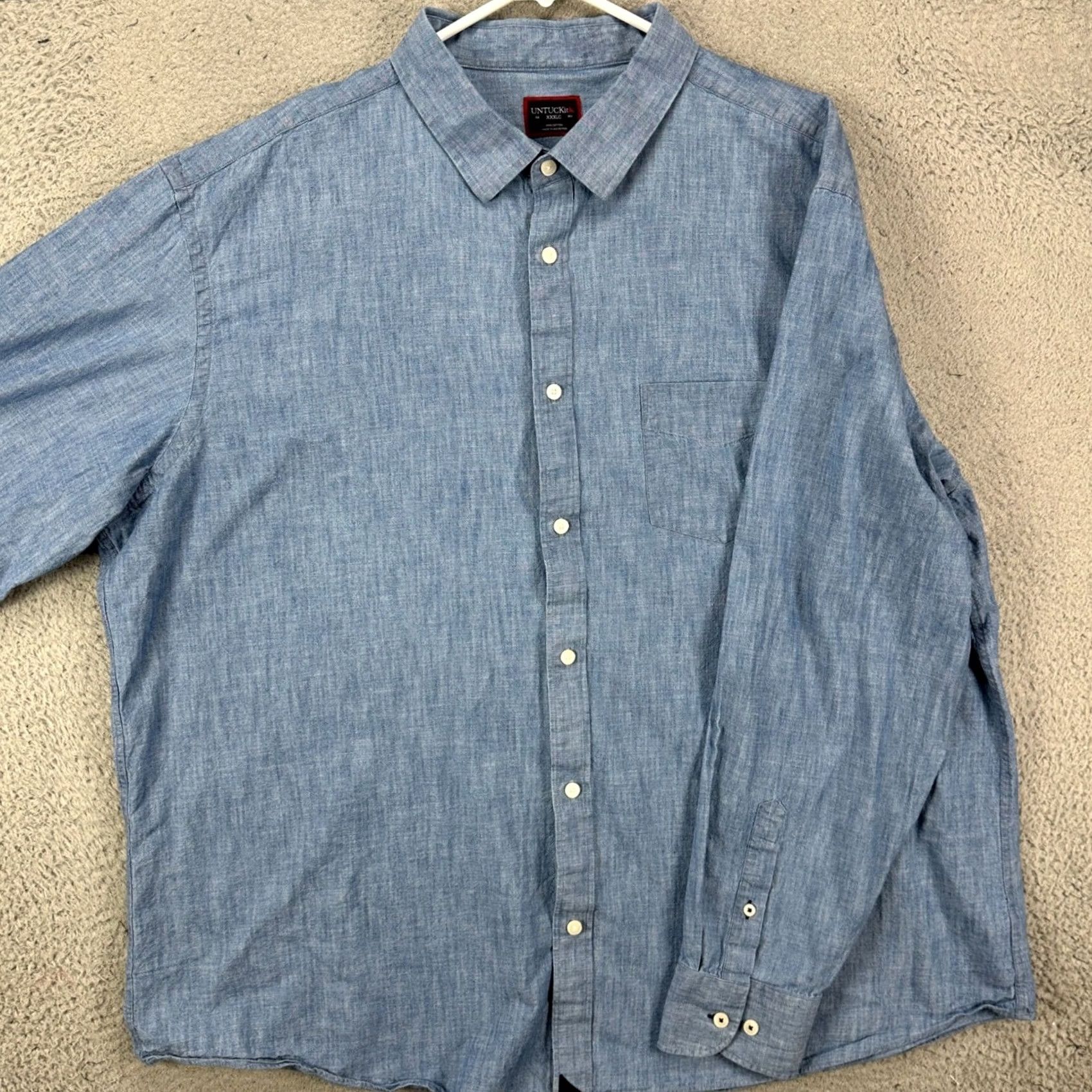 UNTUCKit UNTUCKit Shirt Button Up Men 3XL Big Tall Blue Long Sleeve Pocket Outdoor Casual Shirt Size US XXL / EU 58 / 5 - 2 Thumbnail