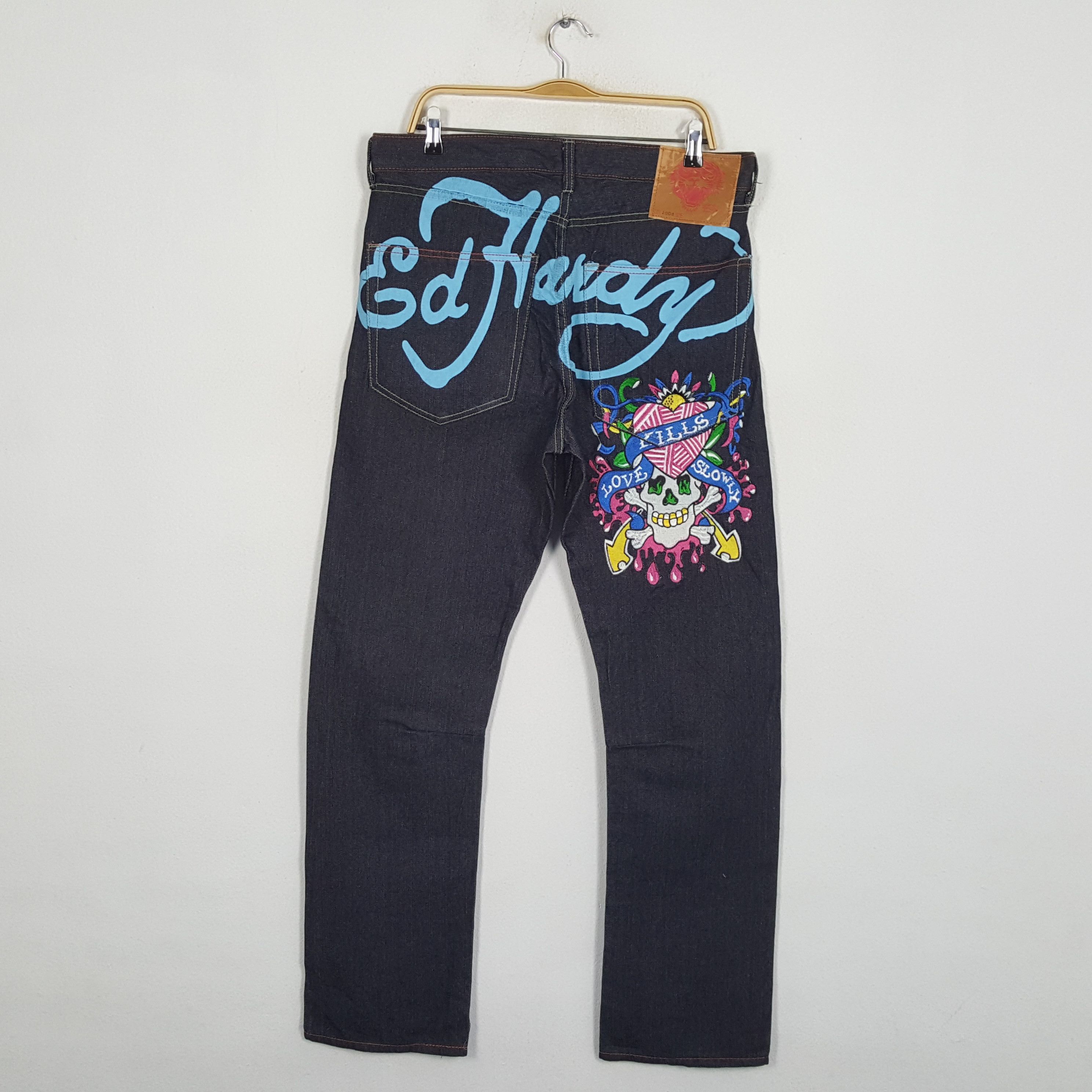 Christian Audigier × Ed Hardy × Vintage Vintage ED HARDY By Christian Audigier Designer Style Jeans Size US 36 / EU 52 - 1 Thumbnail