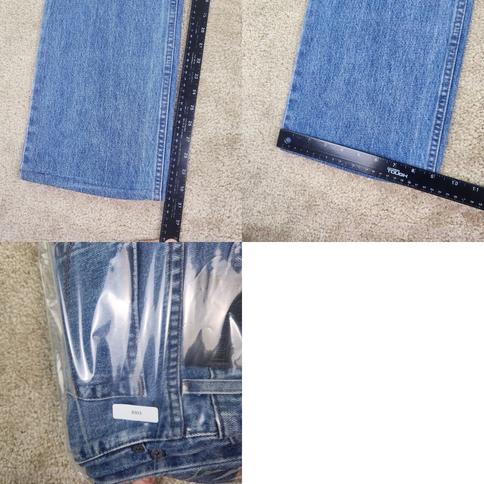 Harley Davidson VINTAGE Harley Davidson Womens Jeans Size 12 36in Waist 31in Inseam Straight Biker Blue B903 Size 25" / US 0 / IT 36 - 9 Thumbnail