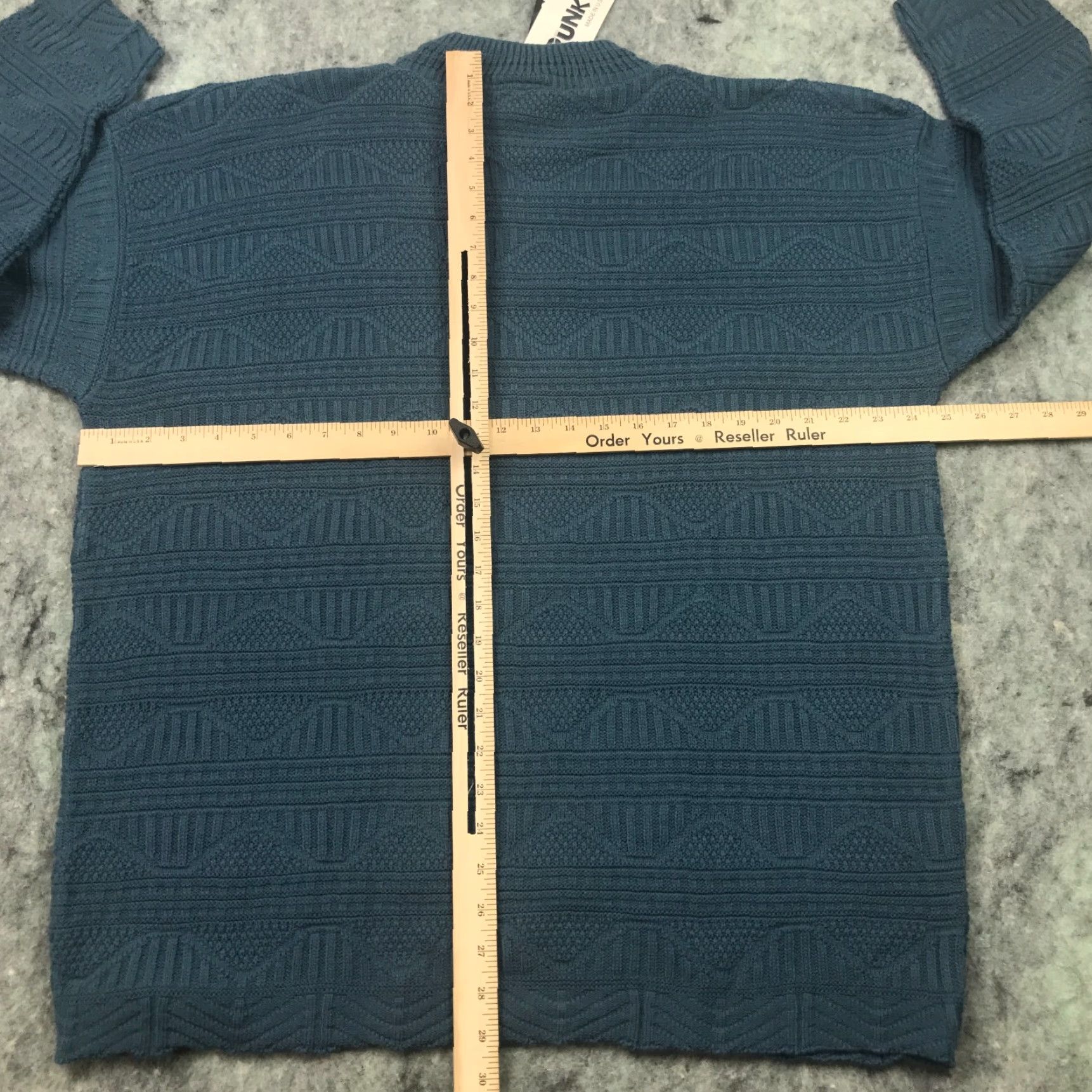 Vintage VINTAGE Spunky Blue Knit Sweater One Size Long Sleeve High Neck Oversized Womens Size ONE SIZE - 7 Thumbnail