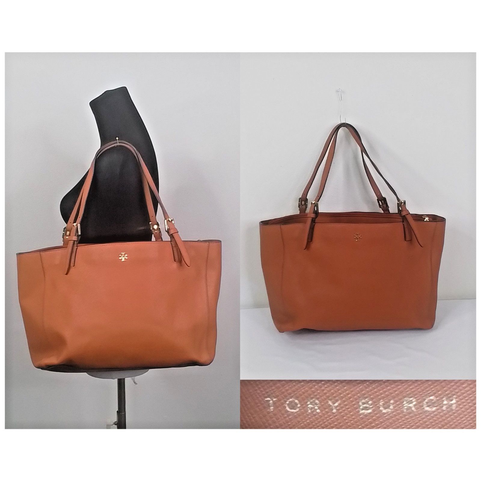 Tory Burch Tori Burch Leather Tote Handbag Purse Brown Size ONE SIZE - 1 Thumbnail