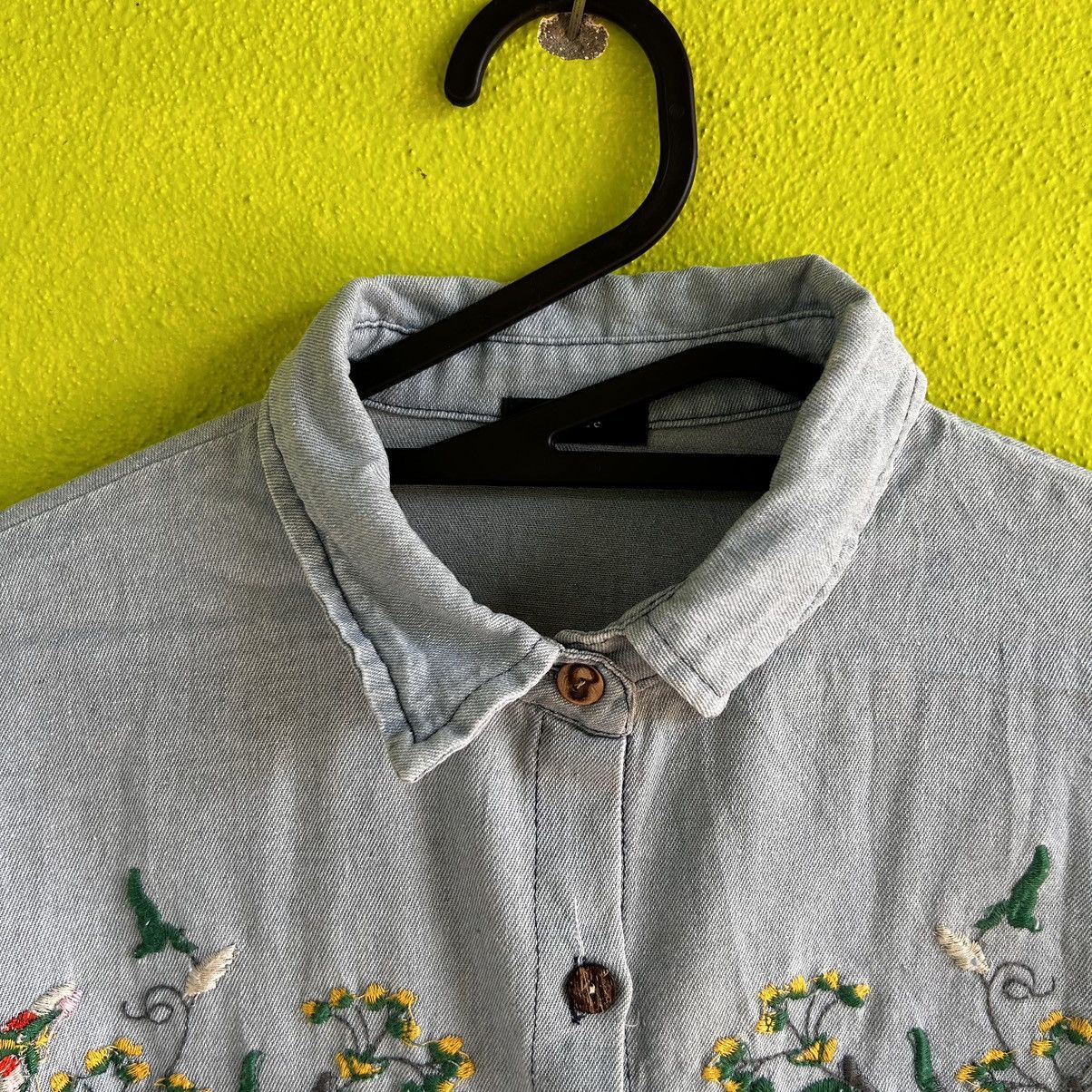 Vintage Vintage Fitme Japanese Floral Embroidery Button down Shirt Size M / US 6-8 / IT 42-44 - 3 Thumbnail