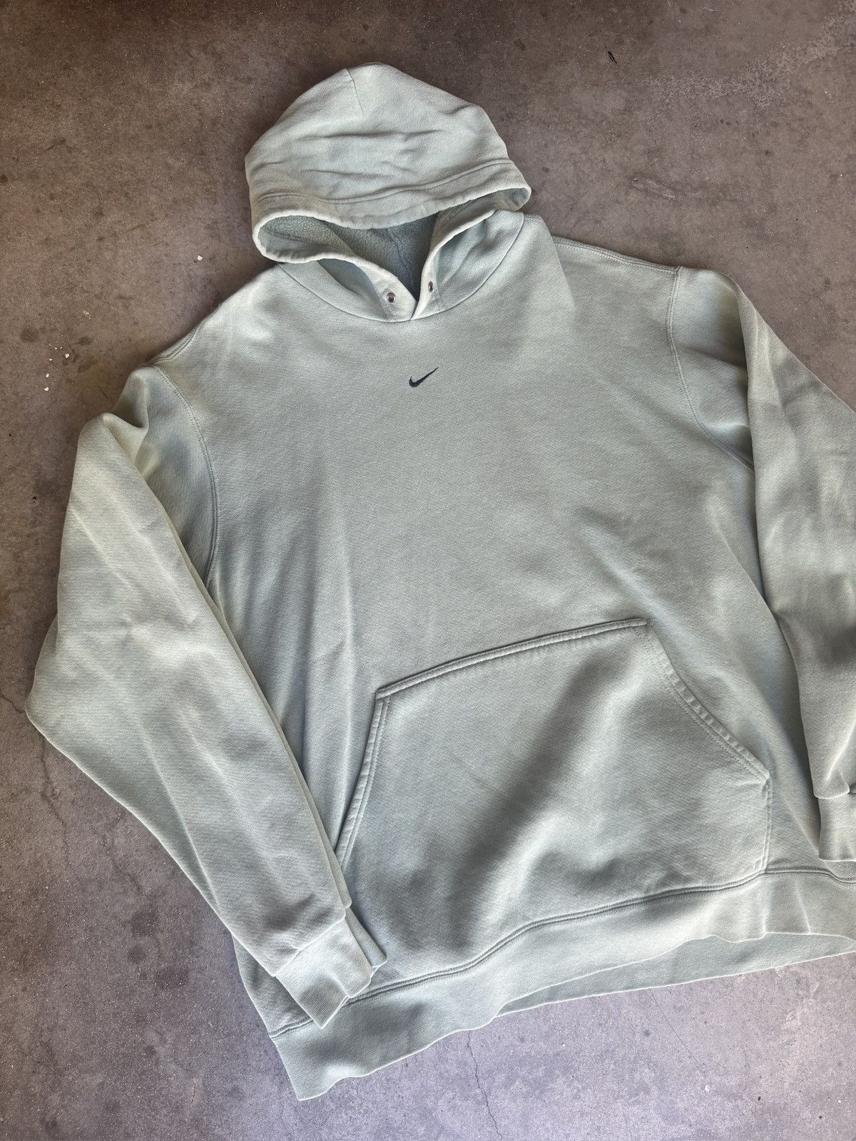 Nike Vintage 00's Nike Mini Center Swoosh Matcha Green Hoodie Size US XL / EU 56 / 4 - 3 Thumbnail