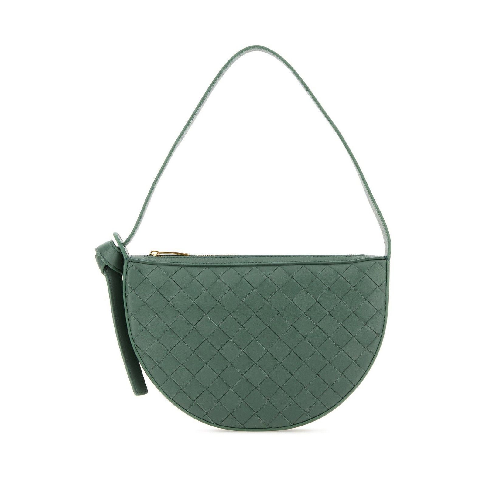 Bottega Veneta Sunrise Green Intrecciato Leather Shoulder Ba