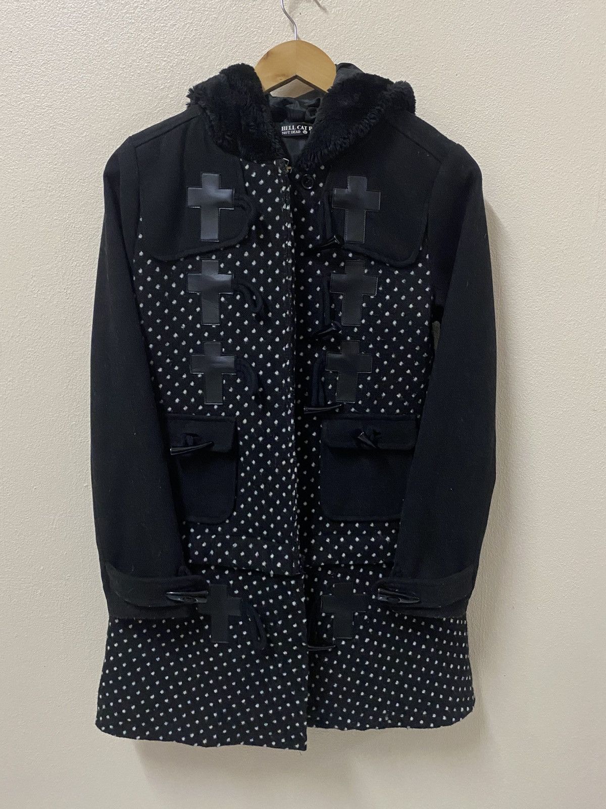 If Six Was Nine HELL CAT PUNKS Cross Patch Hooded Jacket –Jpn Gothic Archive Size S / US 4 / IT 40 - 1 Thumbnail
