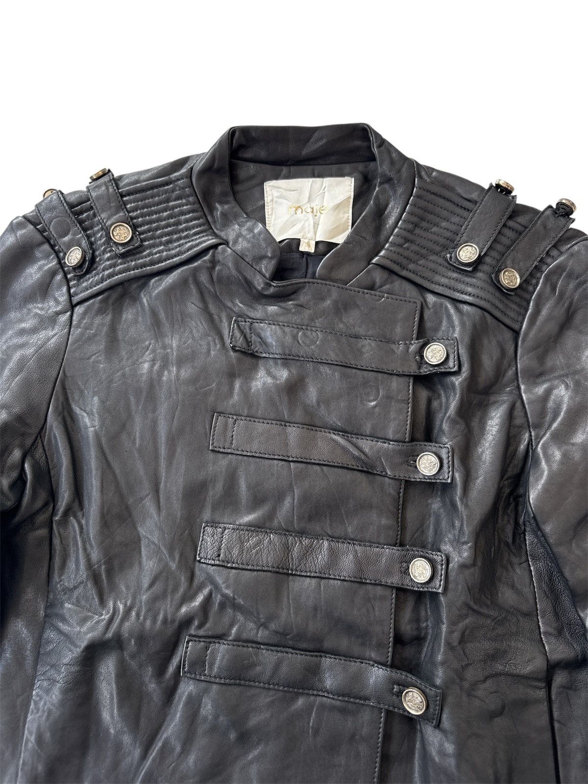 Crop Napoleon Leather Jacket