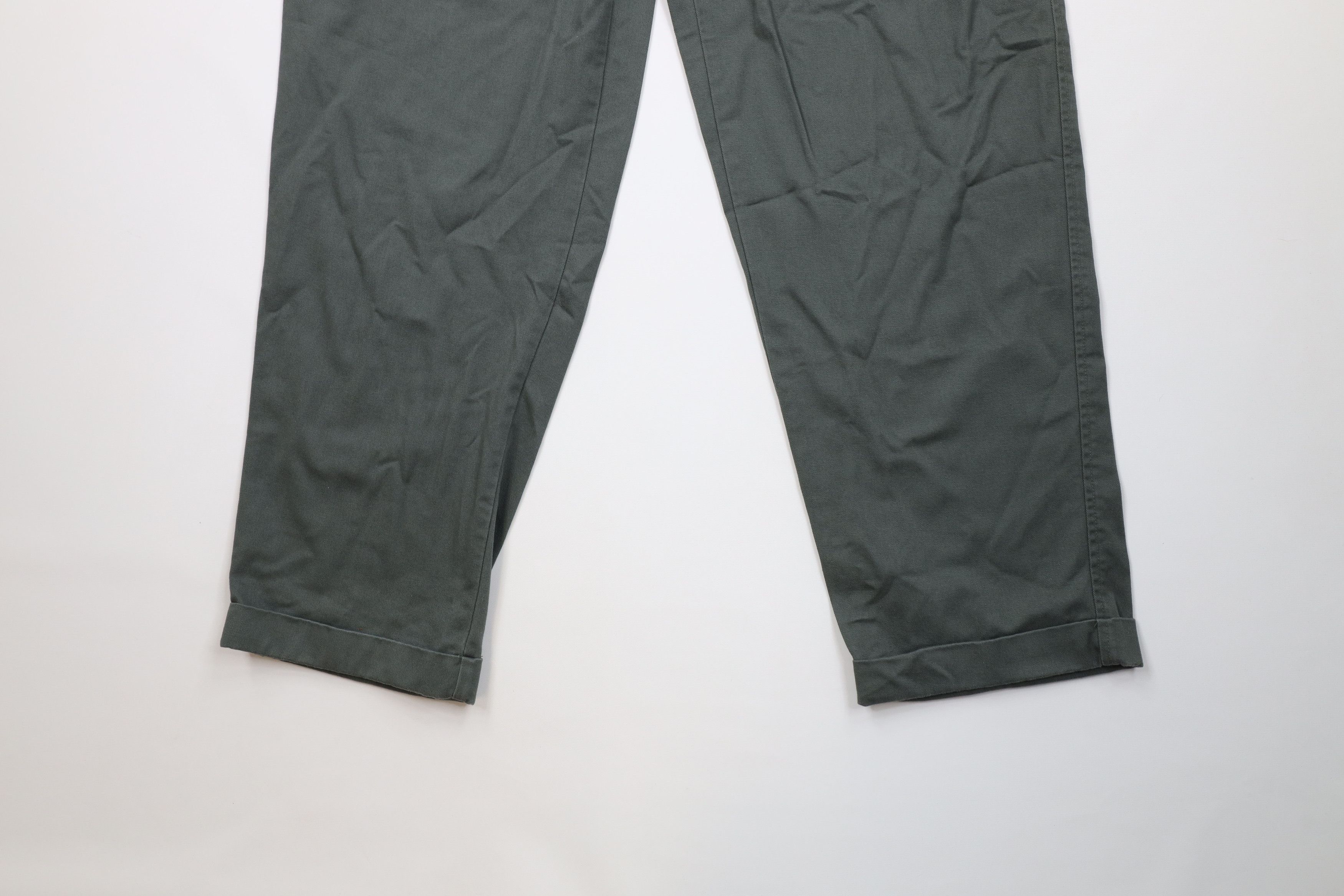 Gap Vintage 90s Gap Fit Wide Leg Chino Pants Green Cotton Size US 38 / EU 54 - 4 Thumbnail