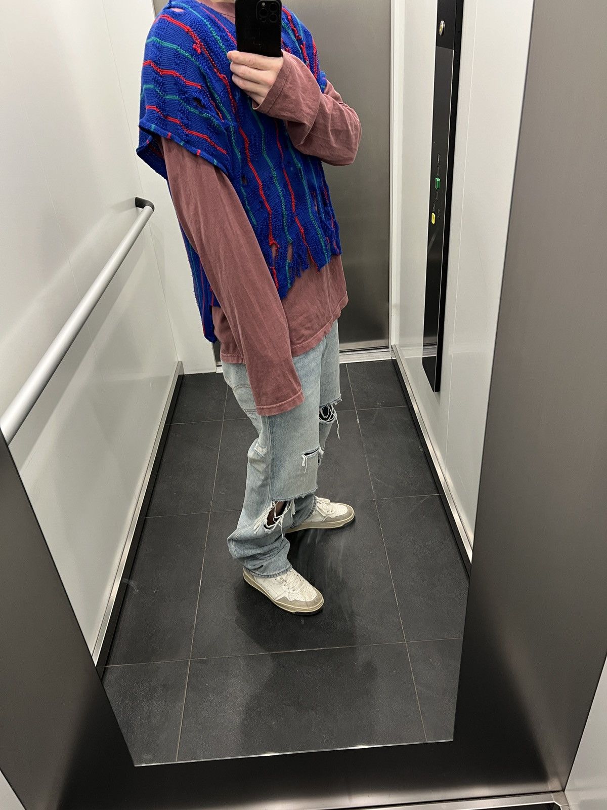 Burberry burberry y2k hand deconstructed trashed sweater vintage 1/1 Size US L / EU 52-54 / 3 - 20 Thumbnail