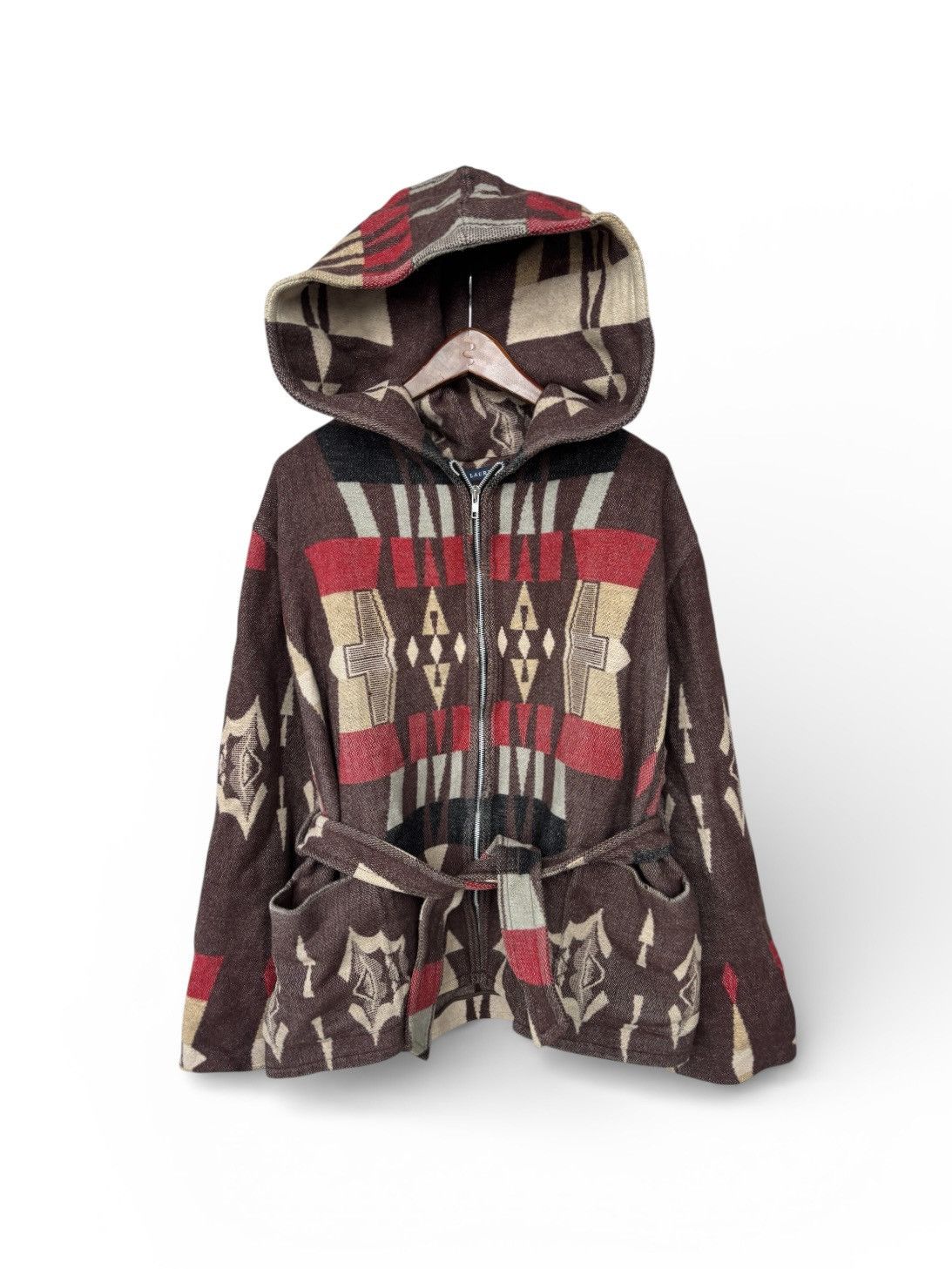 Ralph Lauren Vintage Ralph Lauren Aztec Wool Hooded Jacket Size US L / EU 52-54 / 3 - 5 Thumbnail