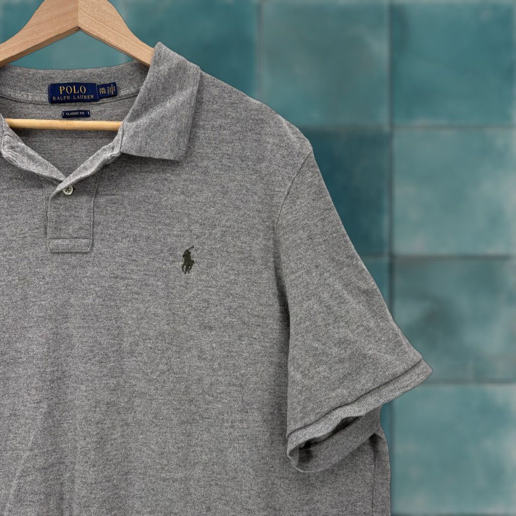 Polo Ralph Lauren Polo Ralph Lauren Polo Shirt Mens 2XL Gray Classic Fit Cotton Pony Logo Casual Short Sleeve Shirt Mens Size US XXL / EU 58 / 5 - 1 Thumbnail